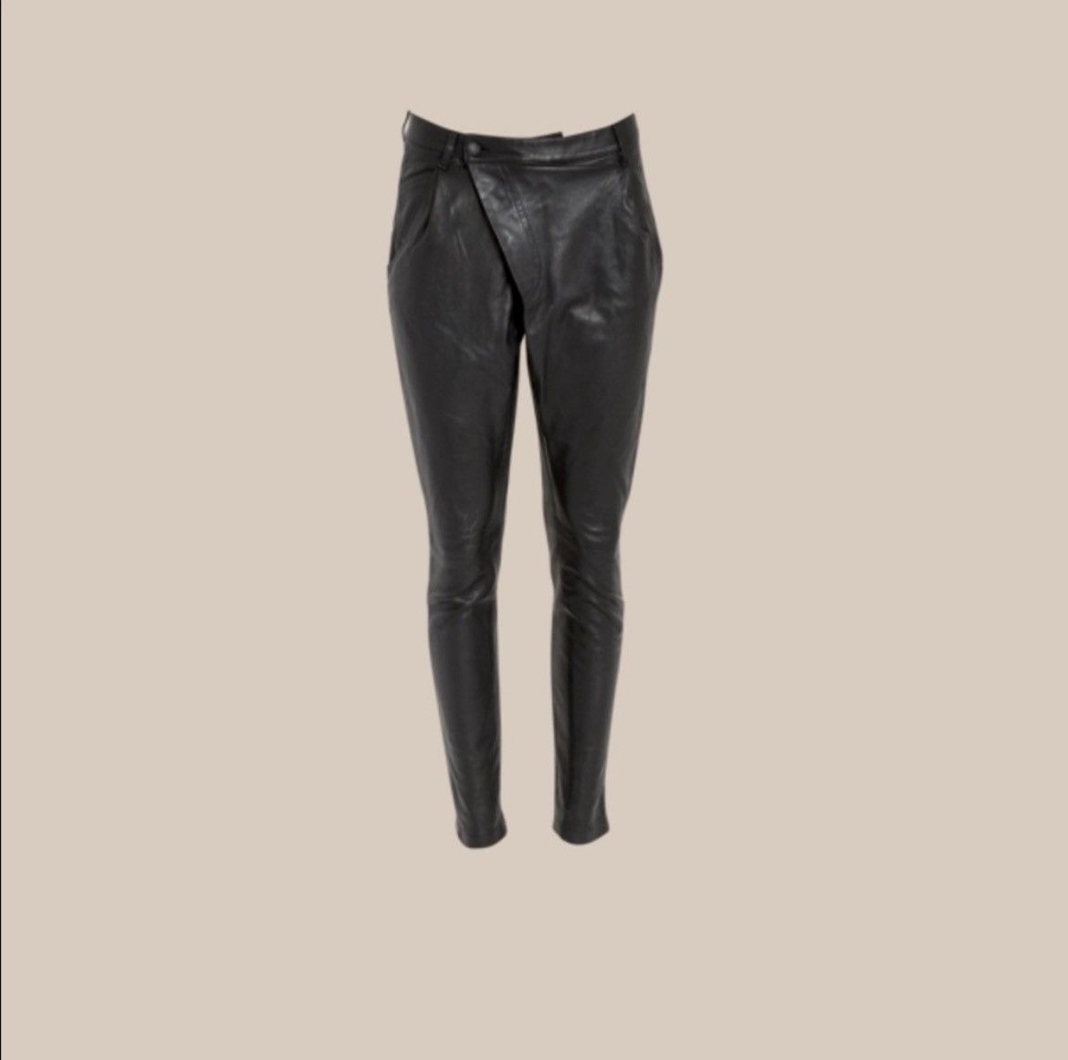 image of R13 Leather Crossover Jeans in Black, Women's (Size 30)