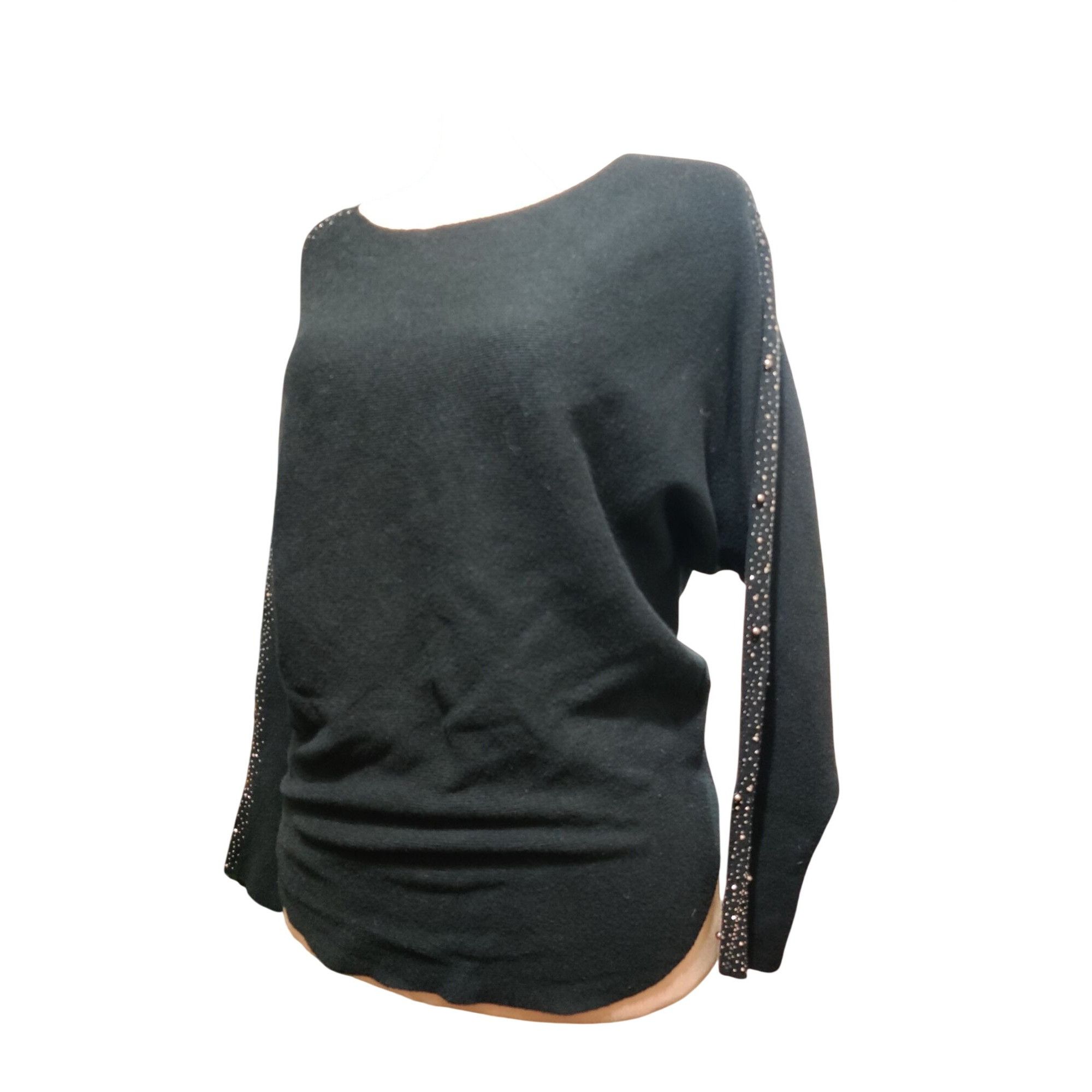 Other Vila Milano Black Sweater Size L Bead Rhinestone Embellished Size L / US 10 / IT 46 - 8 Thumbnail
