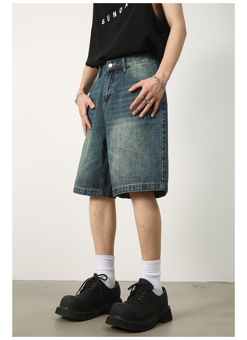 Japanese Brand × Jean Men's loose versatile casual distressed denim shorts Size US 32 / EU 48 - 2 Thumbnail