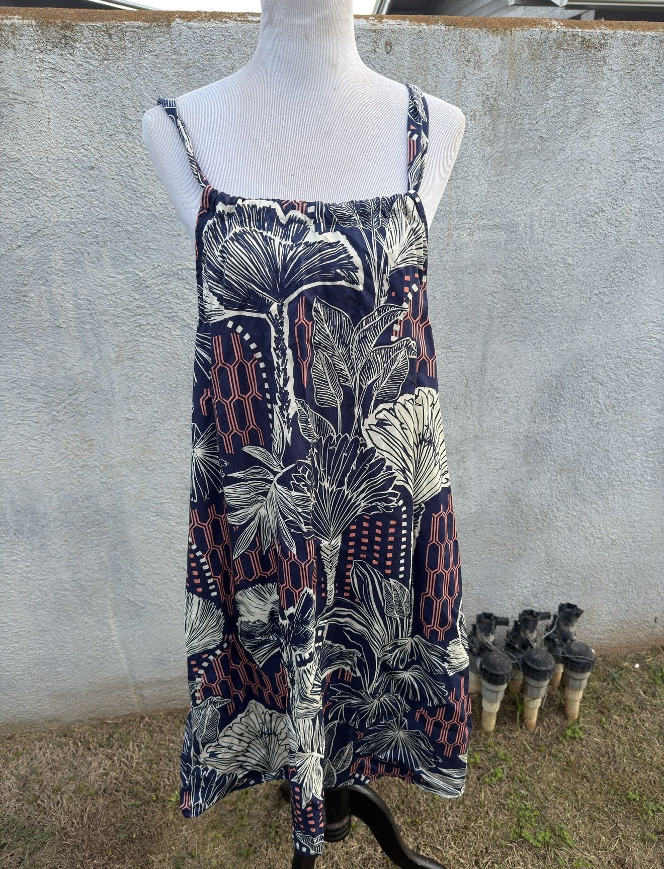 Tori Richard New Tori Richard Urban Oasis Sander Dress Navy Blue Womens S Size S / US 4 / IT 40 - 1 Thumbnail