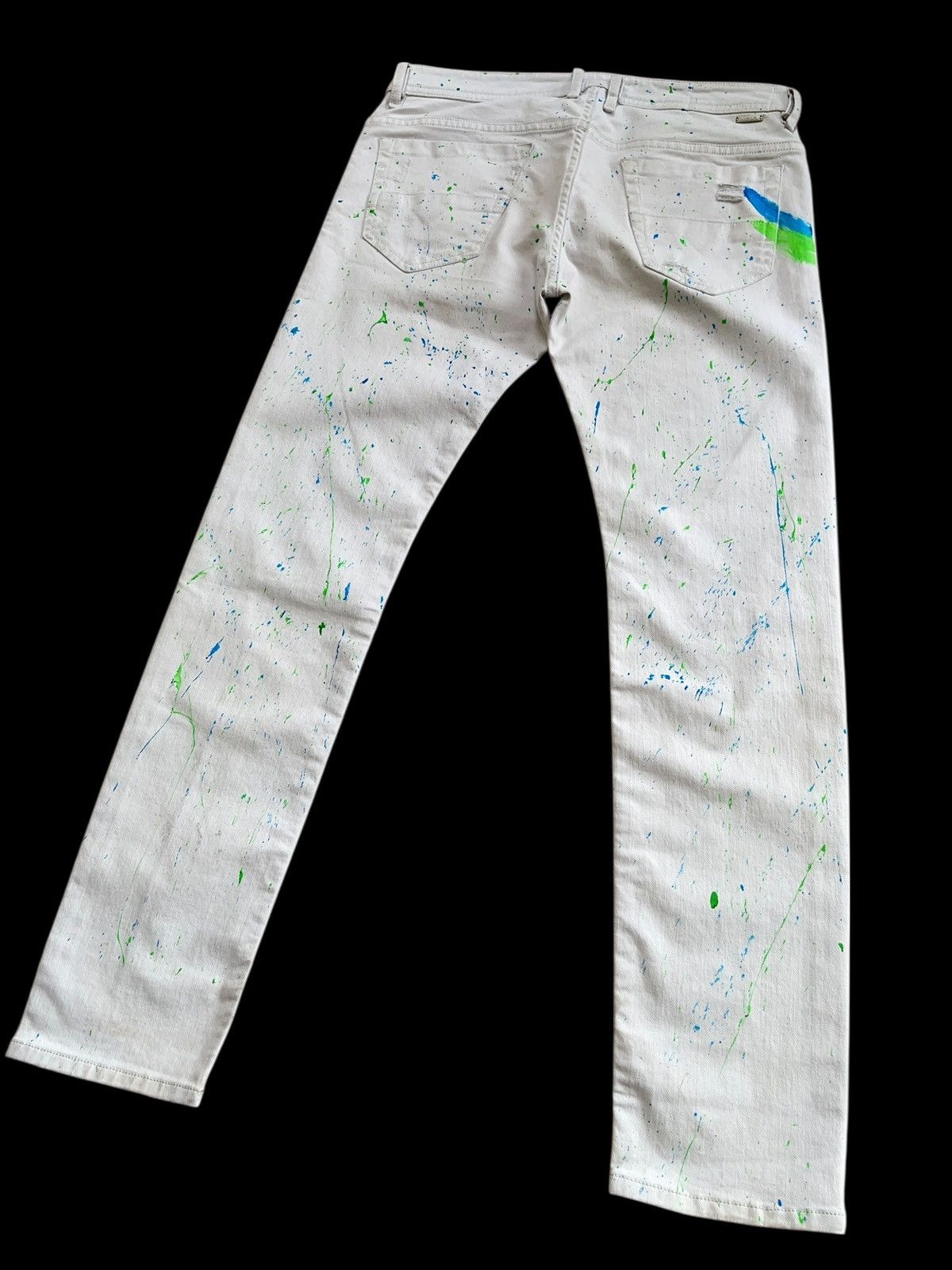 Diesel Diesel Thommer Slim-Skinny Paint Splatter Denim Size US 33 - 13 Thumbnail