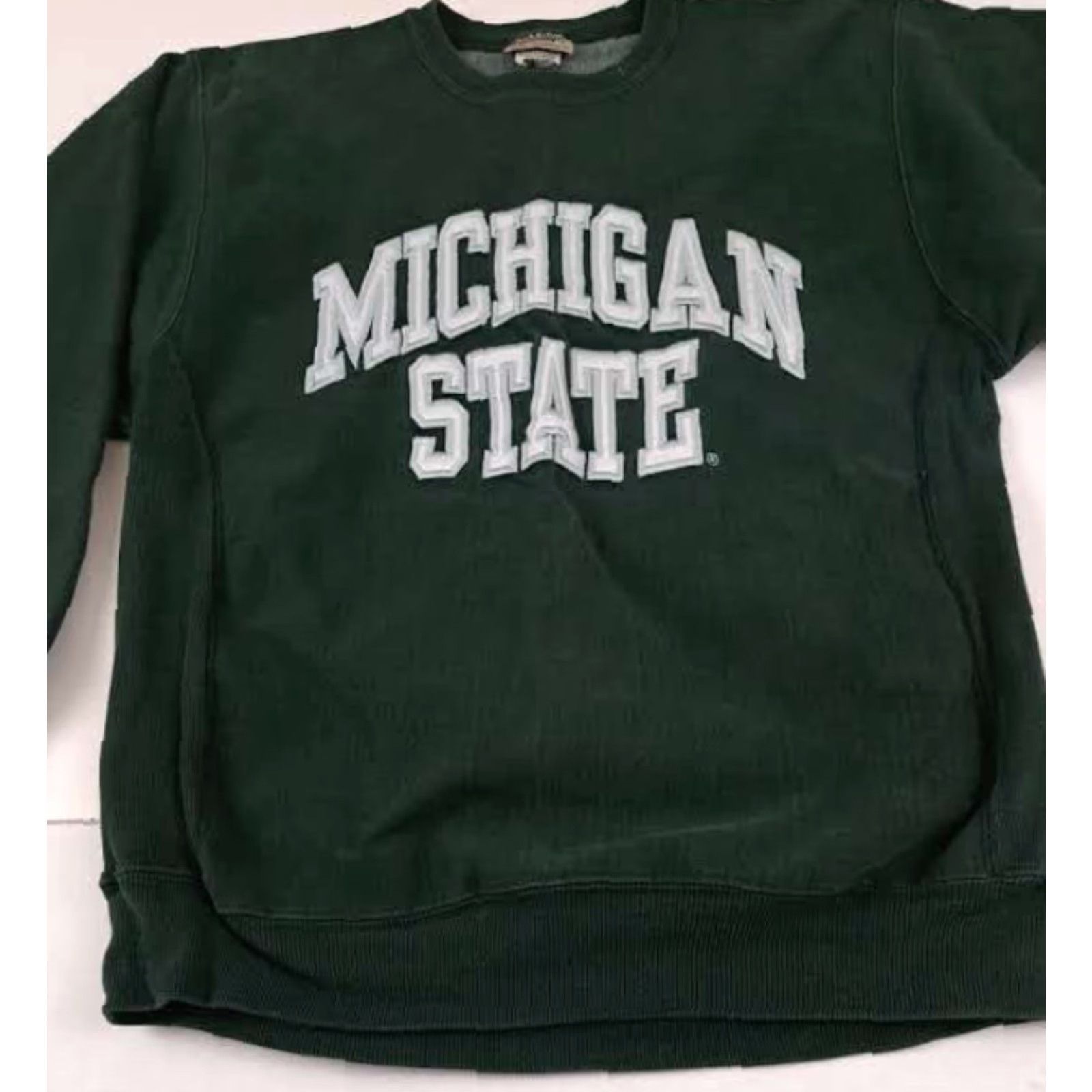 Vintage VINTAGE Michigan State Basketball Reverse Weave Sweatshirt Steve & Barry Unisex Adults M Green Sweatshirt College 90s Mens/Womens Size US M / EU 48-50 / 2 - 3 Thumbnail