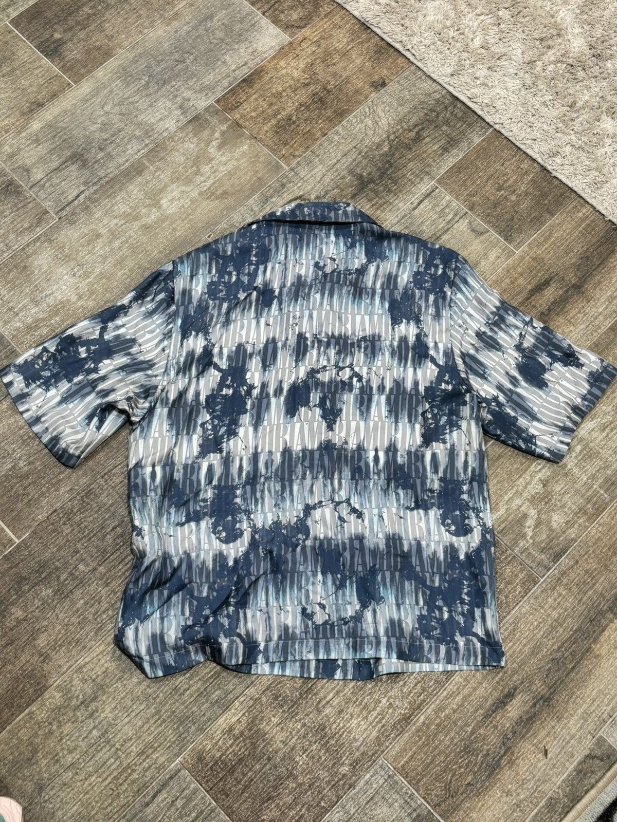 Amiri NWT Blue Tie Dye Repeat Logo Silk Button Up Size US S / EU 44-46 / 1 - 2 Thumbnail
