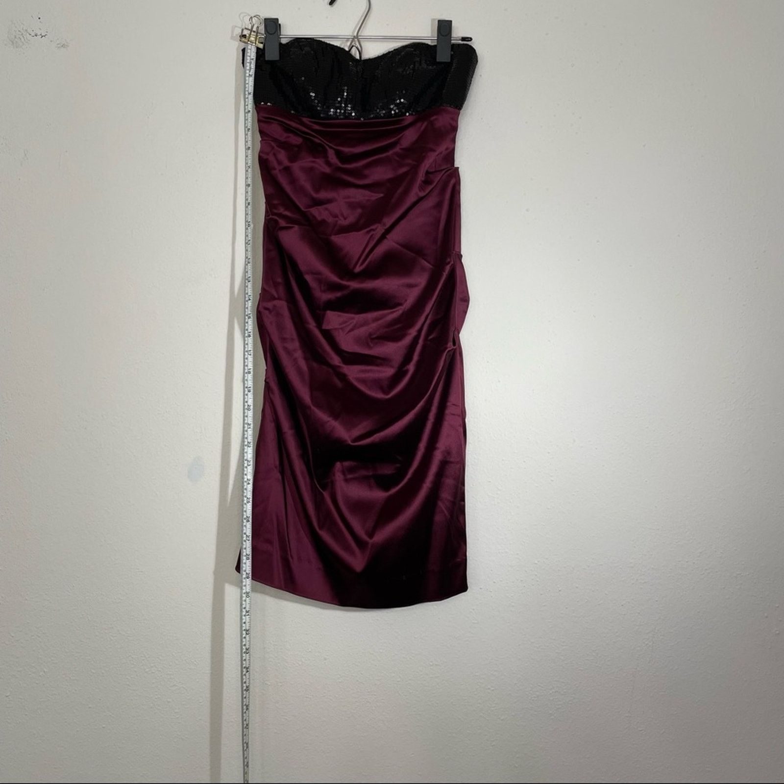 NICOLE MILLER Strapless Formal Dress Burgundy and Black Sz 2 -  wpequipmentugltd.com