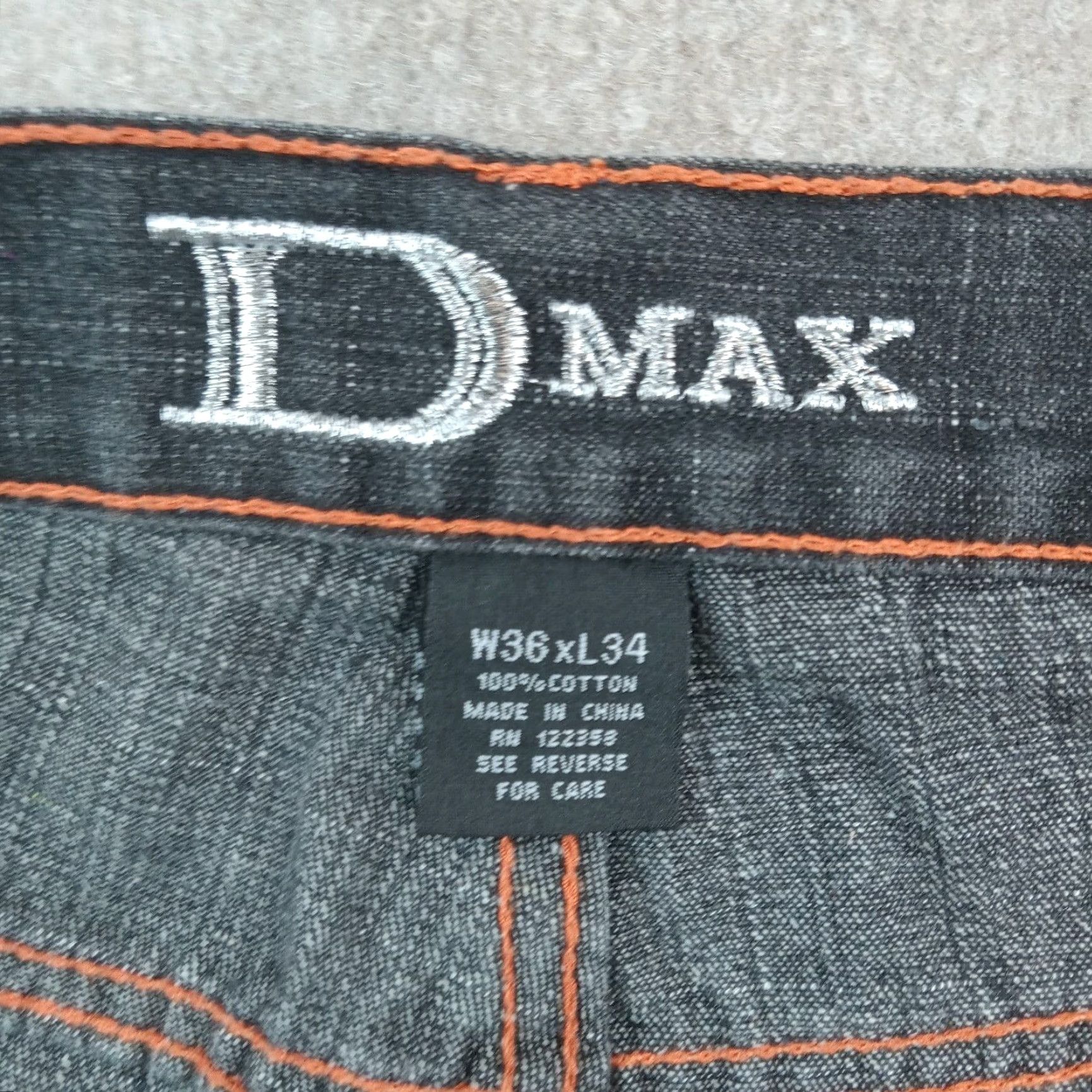 Vintage D-Max Jeans Men 36x34 Gray Straight Streetwear Embroidered Y2K Denim 5 Pocket Classic Regular Size 36 Mens Jeans Size US 34 / EU 50 - 7 Thumbnail