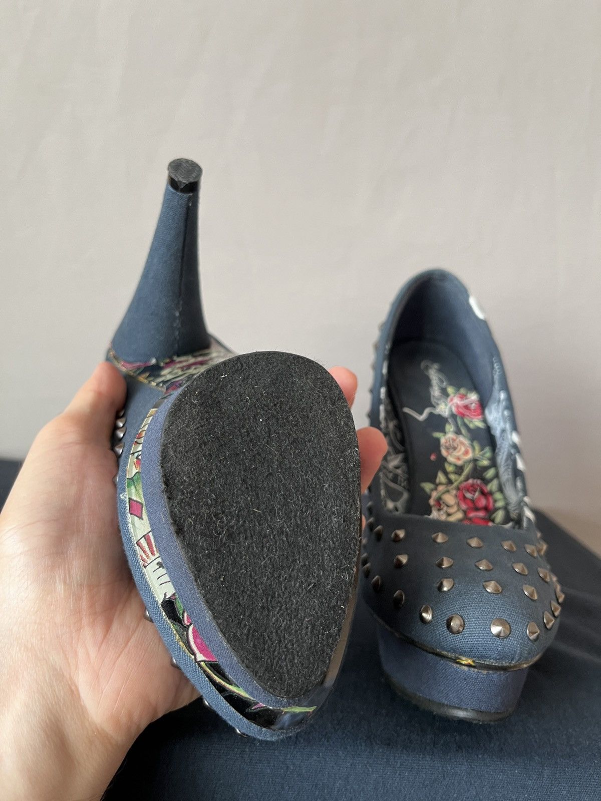 Ed Hardy Ed Hardy Denim Punk Glamour Heels Size US 6 / IT 36 - 22 Thumbnail