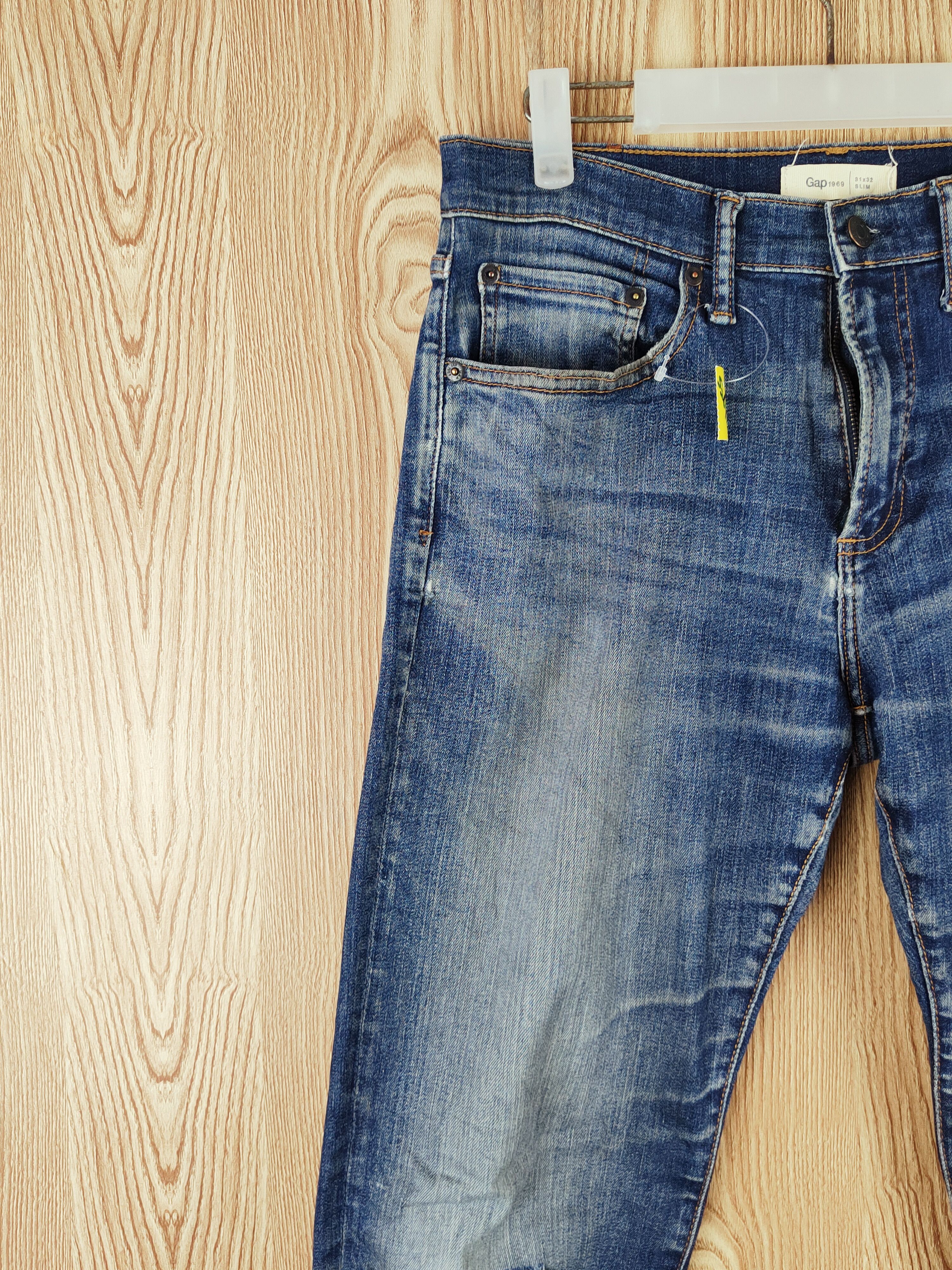 Gap Gap Dark Blue Distressed Ripped Jeans #S2693 Size US 32 / EU 48 - 3 Thumbnail