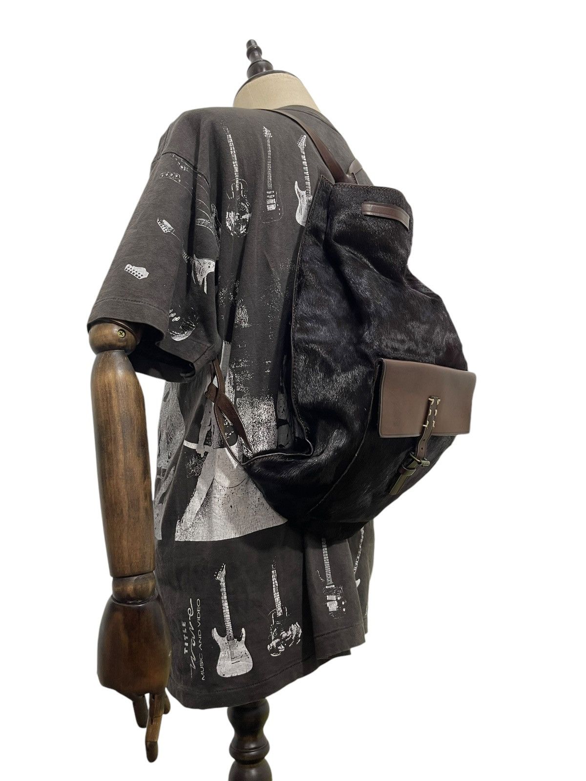 Genuine Leather Calf Hair Leather Re Creation Backpack Bag 5🟩 Size ONE SIZE - 2 Thumbnail