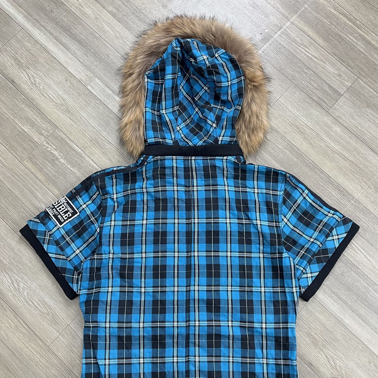 Japanese Brand 2000s Corn Flake Plaid Gothic Grunge Lgb Fur Zip Hoodie Size US S / EU 44-46 / 1 - 14 Thumbnail