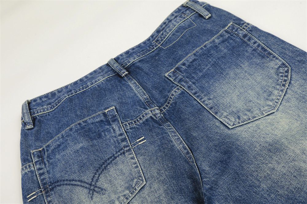 Jean Men's Street American Retro Loose Wide-Leg Washed Jeans Size US 32 / EU 48 - 5 Thumbnail