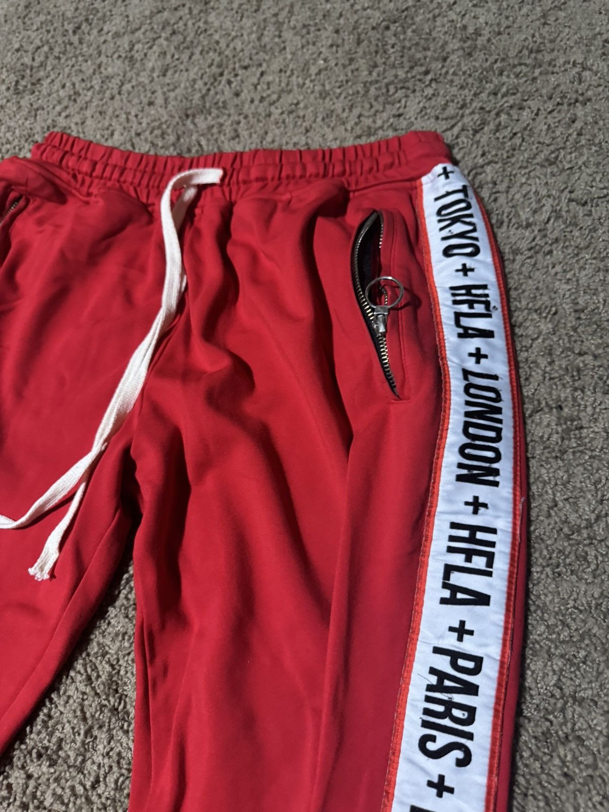 Homme + Femme La Red Homme Femme LA Track Pants Sz M Size US 32 / EU 48 - 3 Thumbnail