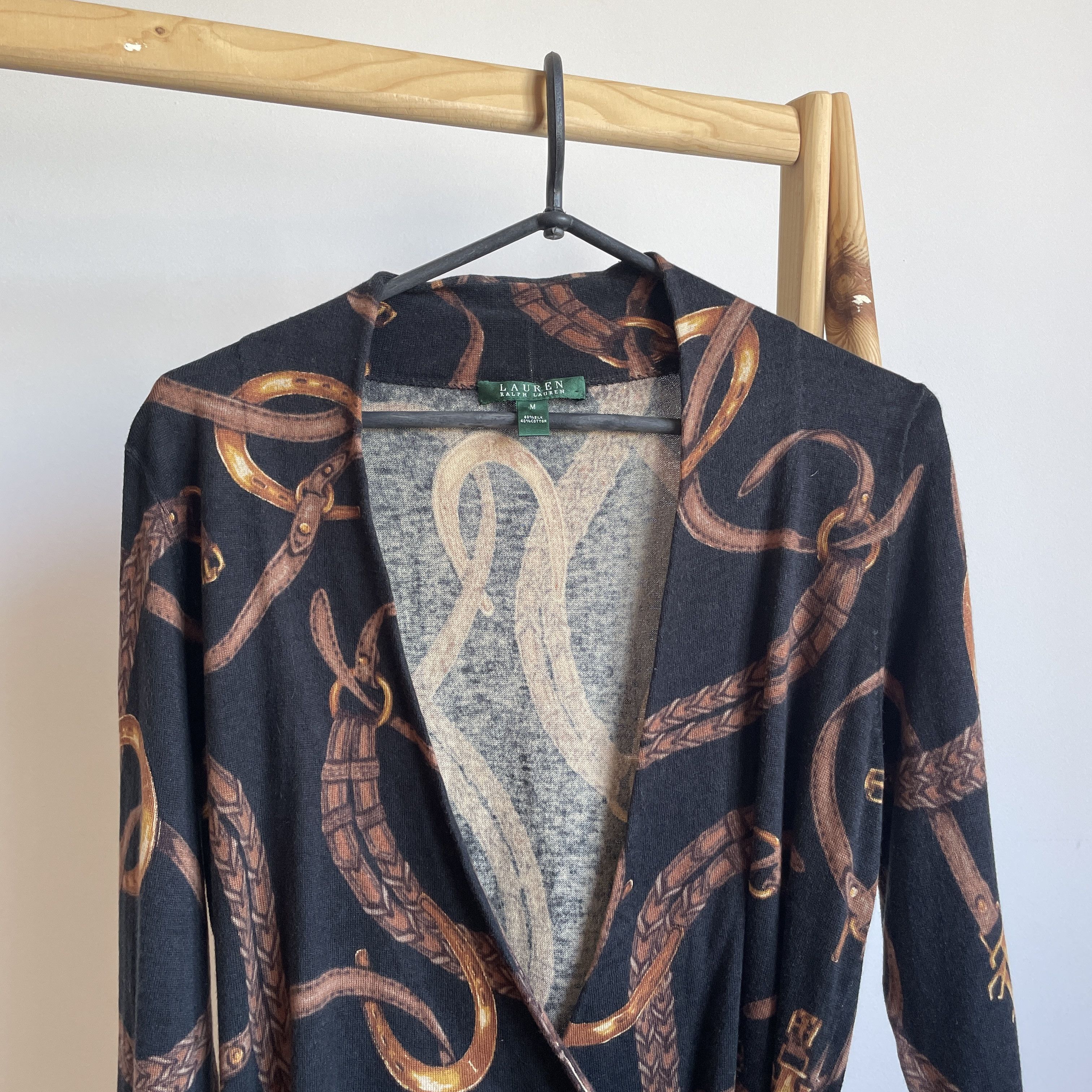 Lauren Ralph Lauren Lauren RL Womens Wrap Equestrian Bridle Print Sweater Size M / US 6-8 / IT 42-44 - 4 Thumbnail