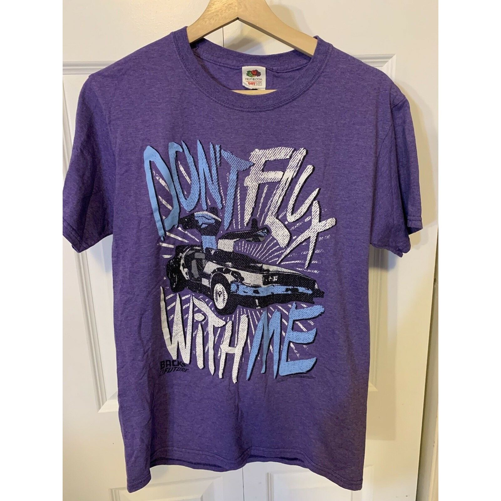 Fruit Of The Loom BACK TO THE FUTURE PURPLE T-SHIRT SZ S DON'T FLUX WITH ME Size US S / EU 44-46 / 1 - 1 Thumbnail