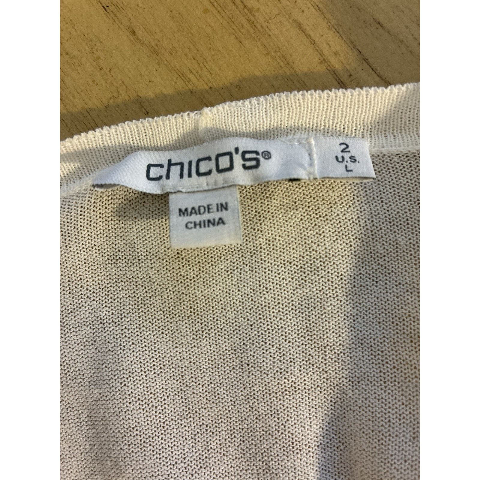 Chicos Chico's 2pc Set White Floral Cardigan Kimono Gold Metallic L Size XL / US 12-14 / IT 48-50 - 12 Thumbnail