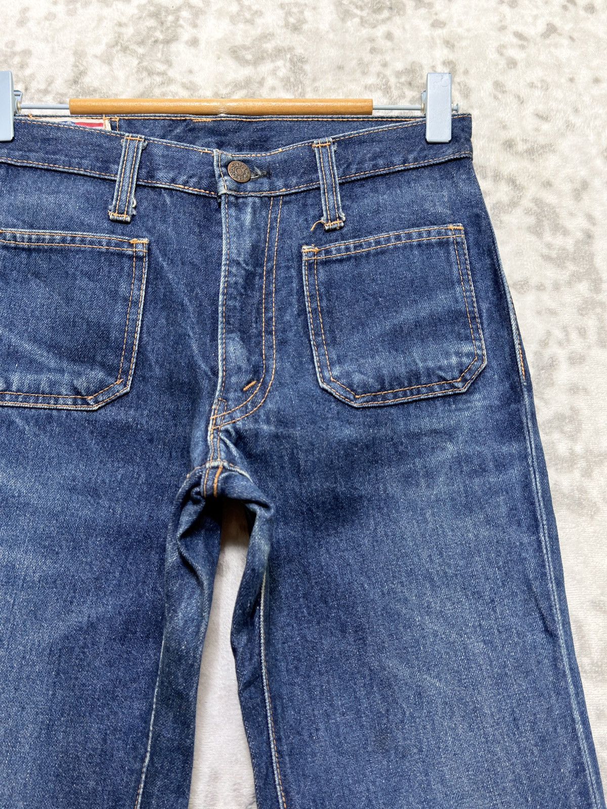 Japanese Brand 70s Style Bobson Denim Bush Pants Flare Bell Bottom Jeans Size US 26 / EU 42 - 5 Thumbnail