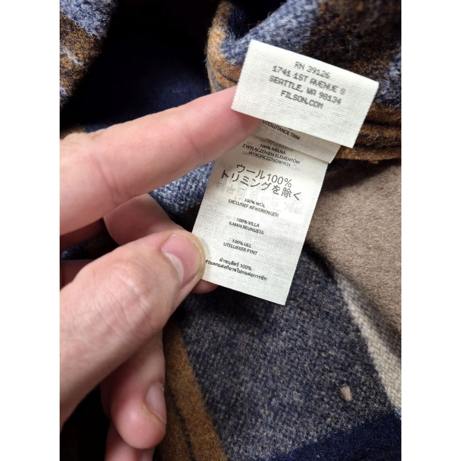 Filson VINTAGE Filson Wool Jac-Shirt LT Navy/Bronze Workwear Limited Edition Shirt Mens LT Heavyweight Flannel Plaid Size US L / EU 52-54 / 3 - 7 Thumbnail