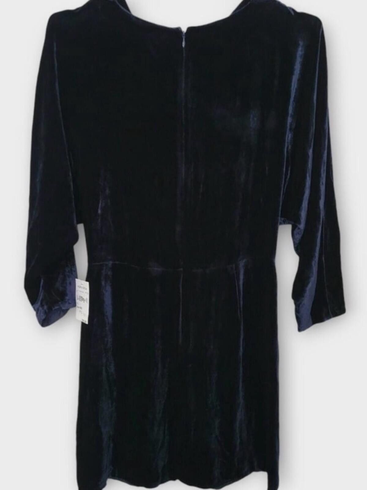 Alchemist A.L.C. Black/Blue Velvet Dress Size L / US 10 / IT 46 - 9 Thumbnail