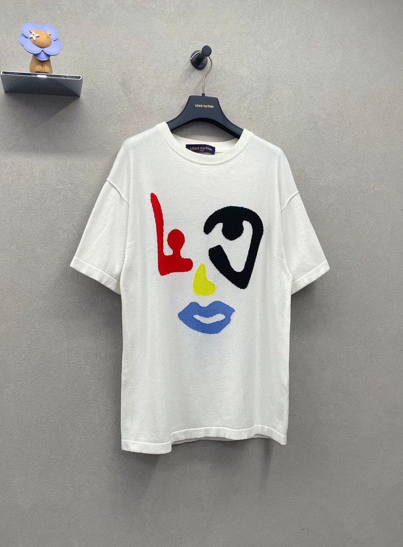 Louis Vuitton Louis Vuitton Geometric Face Pattern White Short Sleeve Size US M / EU 48-50 / 2 - 3 Thumbnail