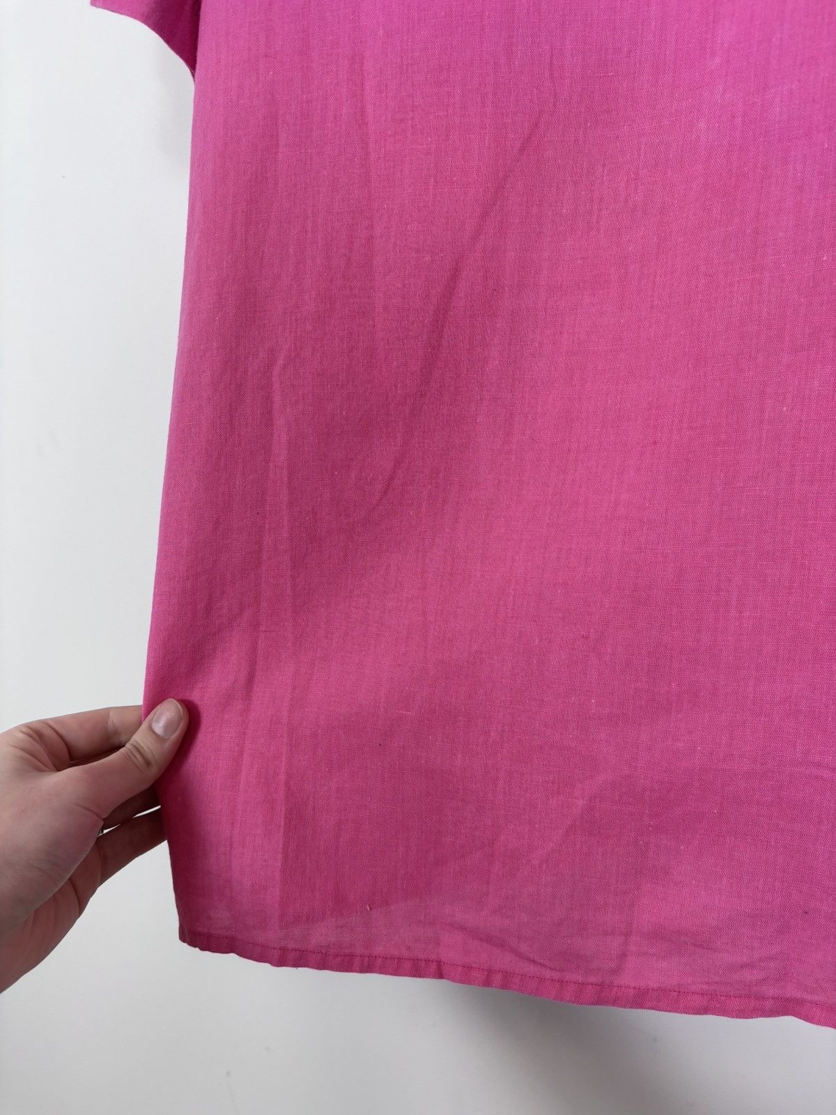 Davide Cenci Davide Cenci Vintage Women’s Pink Linen Short Sleeve Shirt Size L / US 10 / IT 46 - 19 Thumbnail