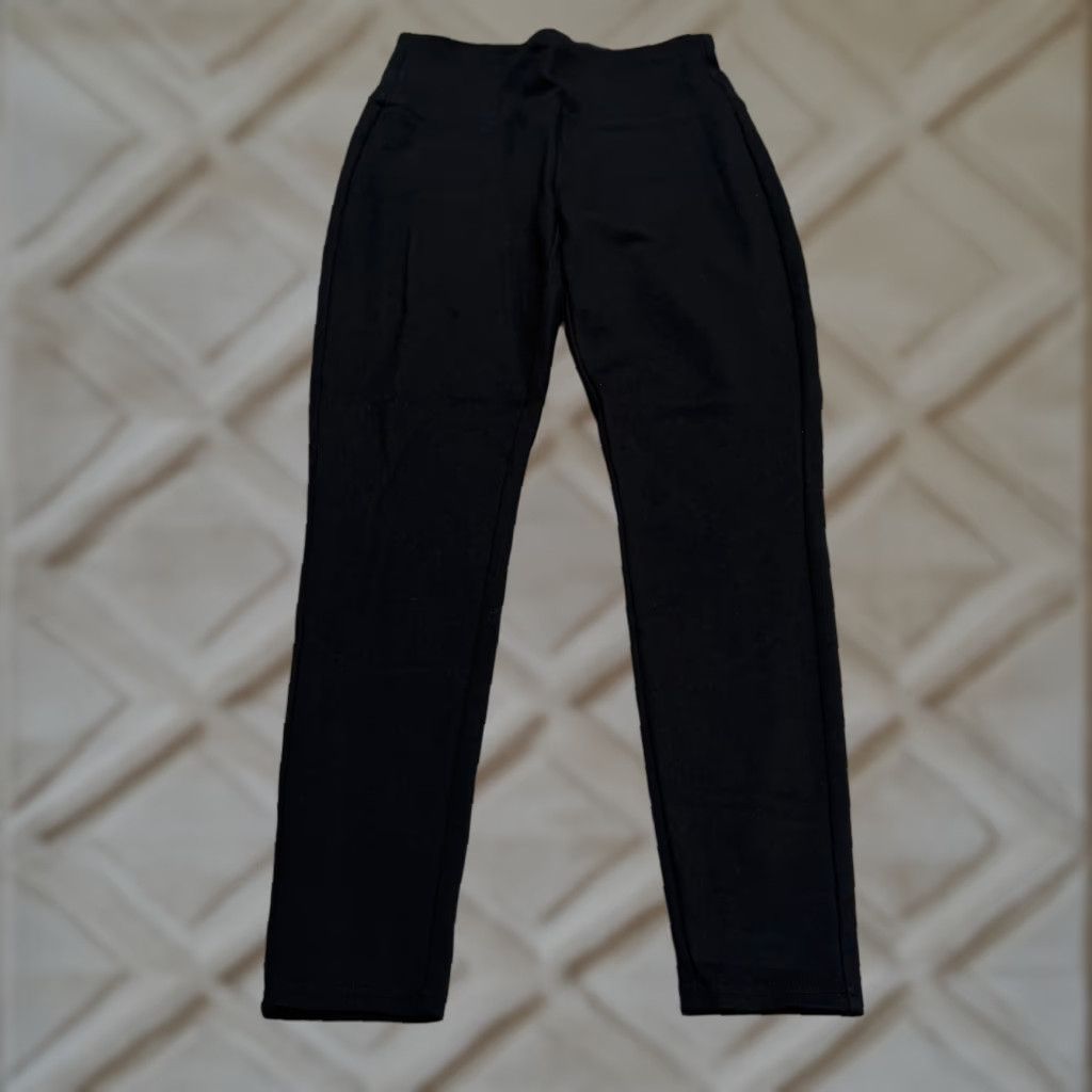 Vintage Three Dots Black Ponte Crop Ankle Leggings Women M High Rise Stretch Logo Skinny Pants Regular Modern Casual Womens Size 32" / US 10 / IT 46 - 1 Thumbnail
