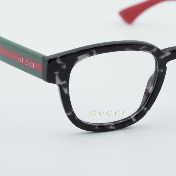 Gucci Gucci GG1992O 002 Square Eyeglasses - Shiny Grey Dark Havana Size ONE SIZE - 6 Thumbnail