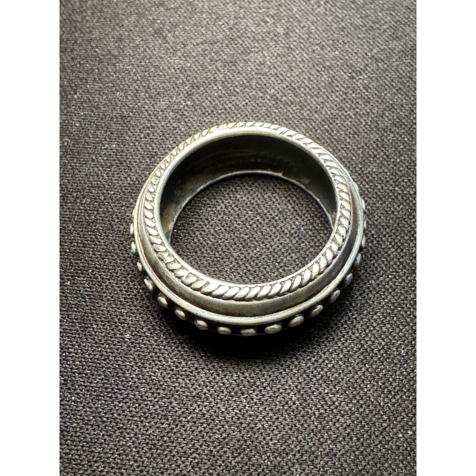 Other 925 Silver FAS Band Ring 7grams Beaded Pattern Size 8.25 Size ONE SIZE - 3 Thumbnail