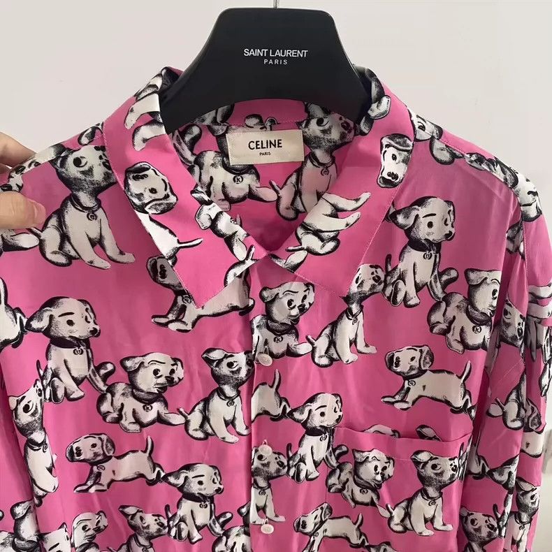 Celine Celine 22SS Pink Puppy Short Sleeve Shirt 2503-Nextarrow Size US XXS / EU 40 - 3 Thumbnail