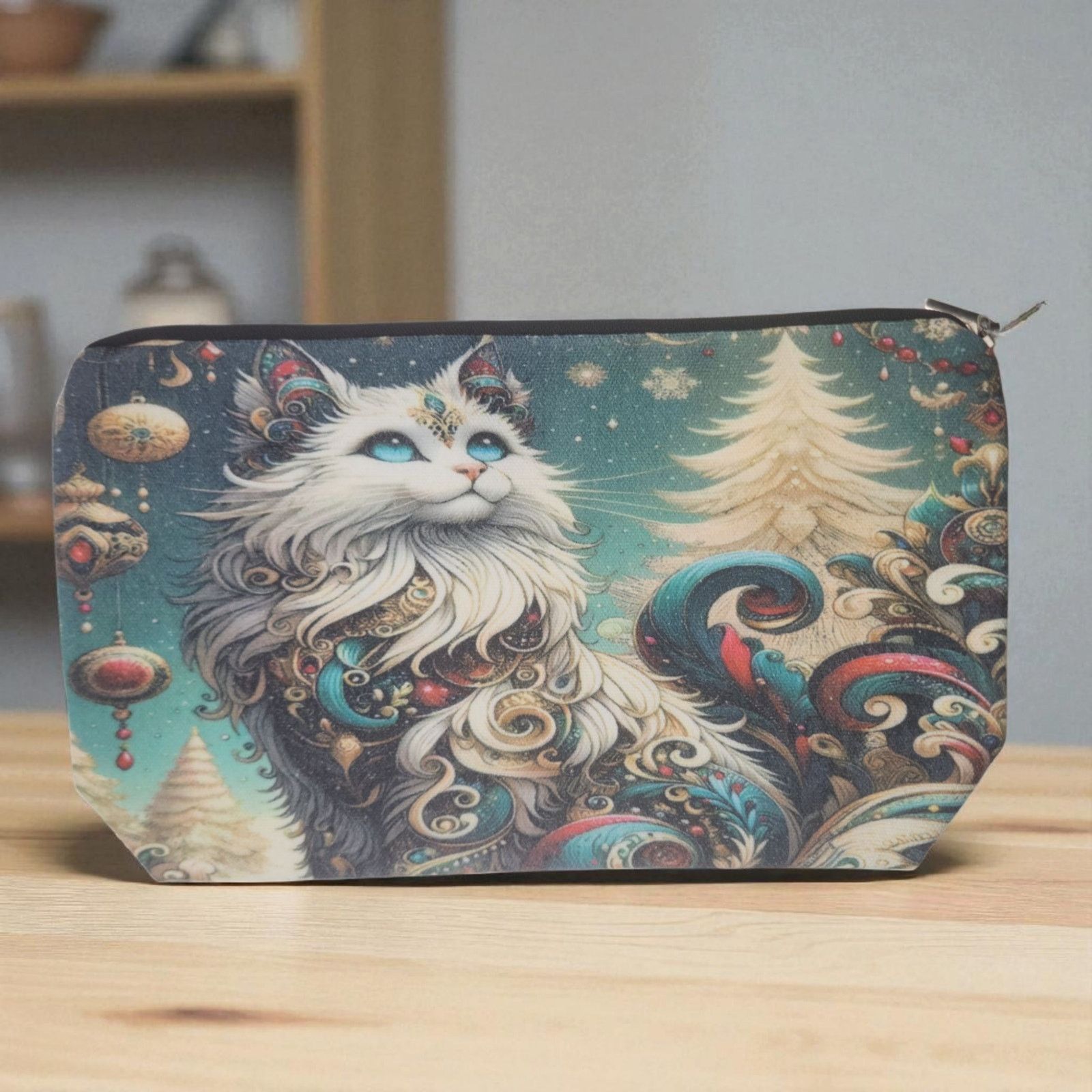Other Mystical Cat Cosmetic Bag Celestial Green Makeup Organizer Size ONE SIZE - 1 Thumbnail