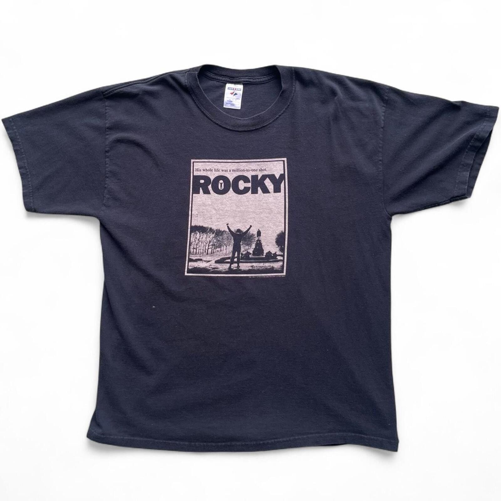 Jerzees Vintage 2000s Rocky Movie Promo Graphic Mens T-Shirt Size XL Size US XL / EU 56 / 4 - 1 Thumbnail
