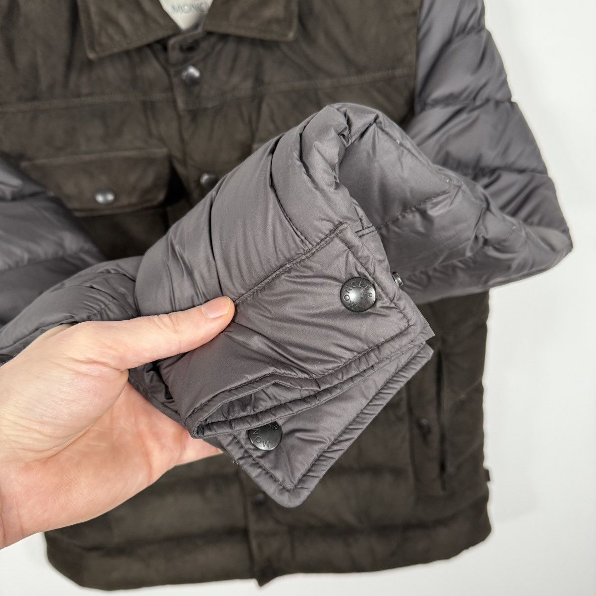 Moncler Moncler Nourry Men’s Suede Down Puffer Jacket Size 2 (S) Size US S / EU 44-46 / 1 - 4 Thumbnail