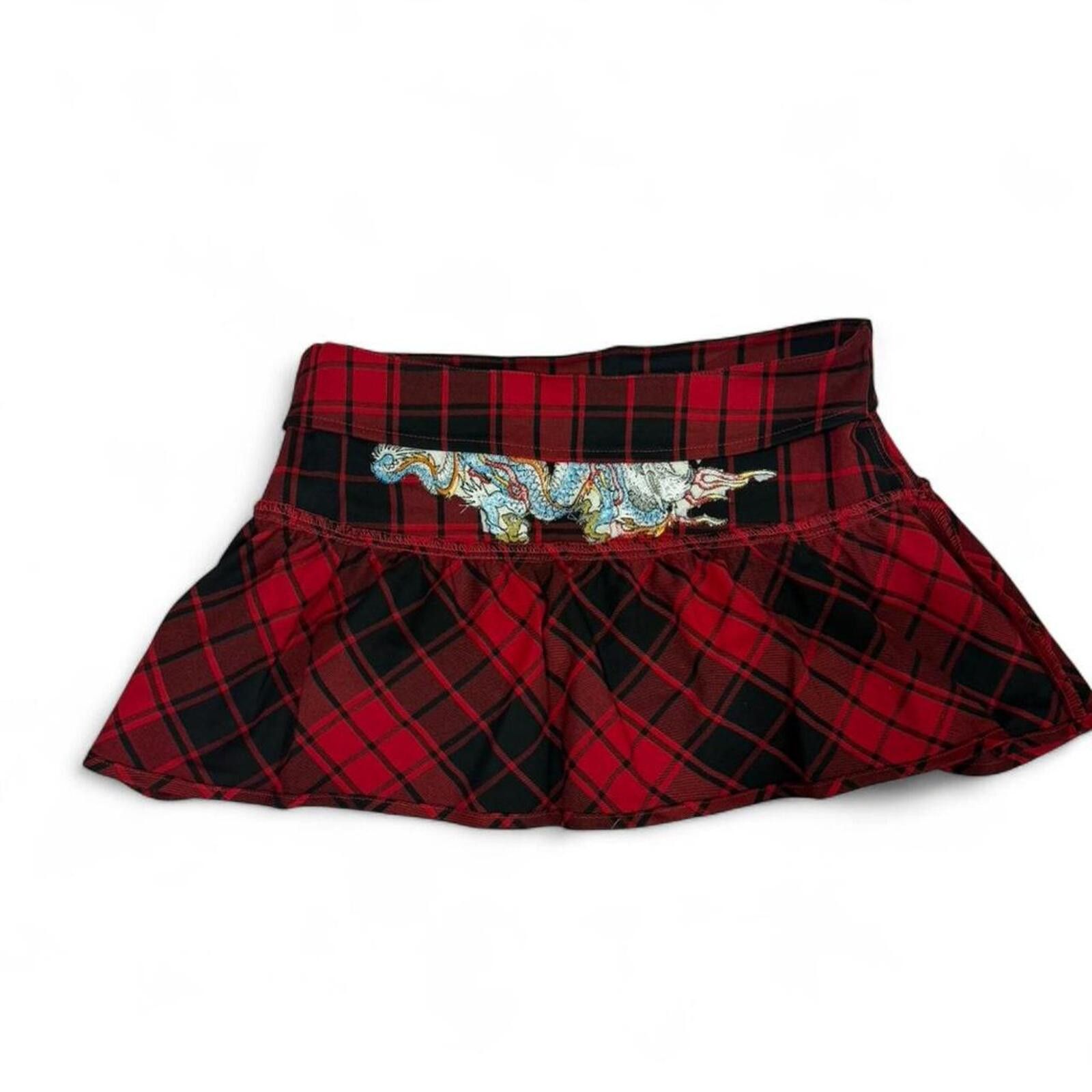 Ed Hardy Ed Hardy red plaid shorts with dragon design Size 31" - 7 Thumbnail