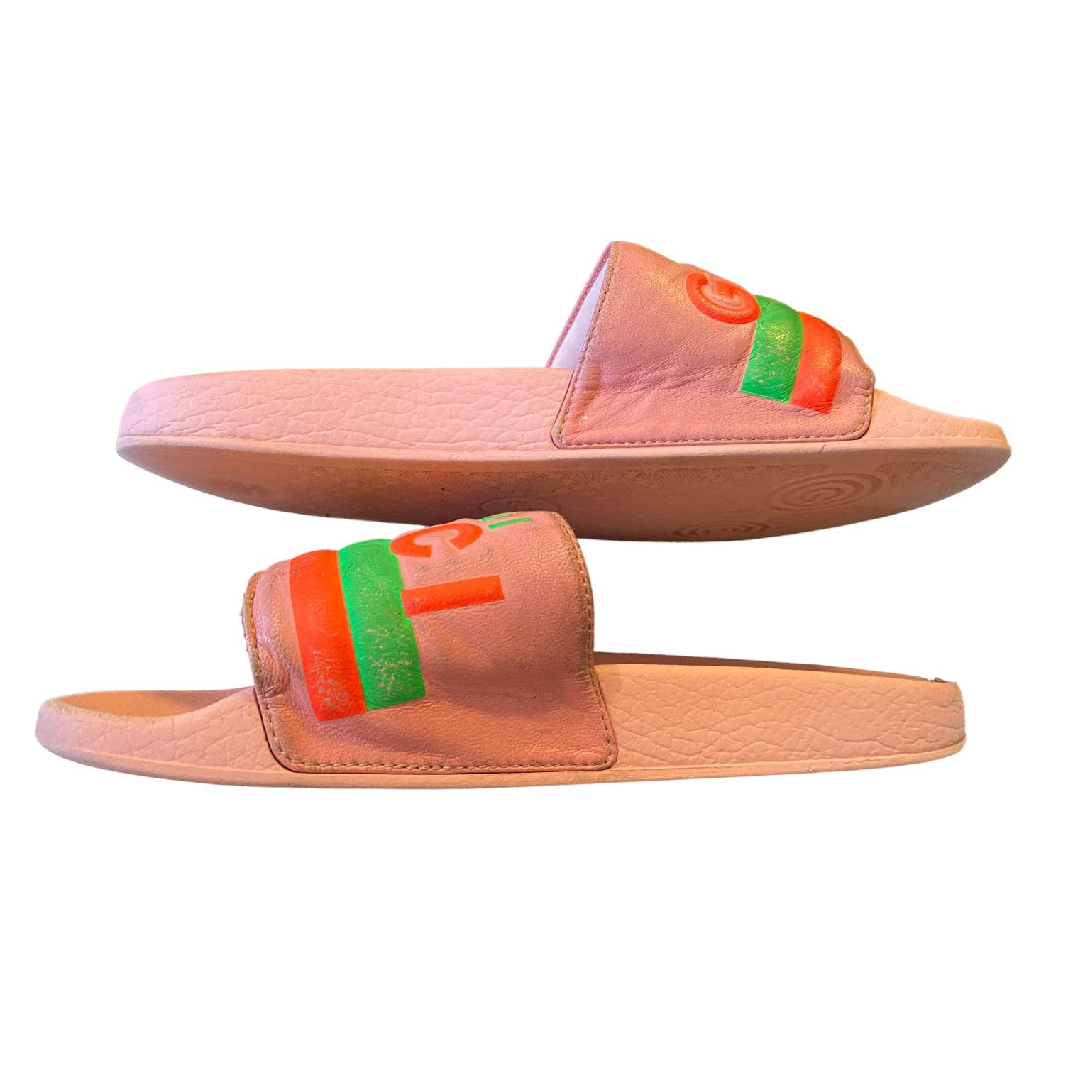 Auth Gucci Limited Edition Neon Pink Pool Beach Slides 6