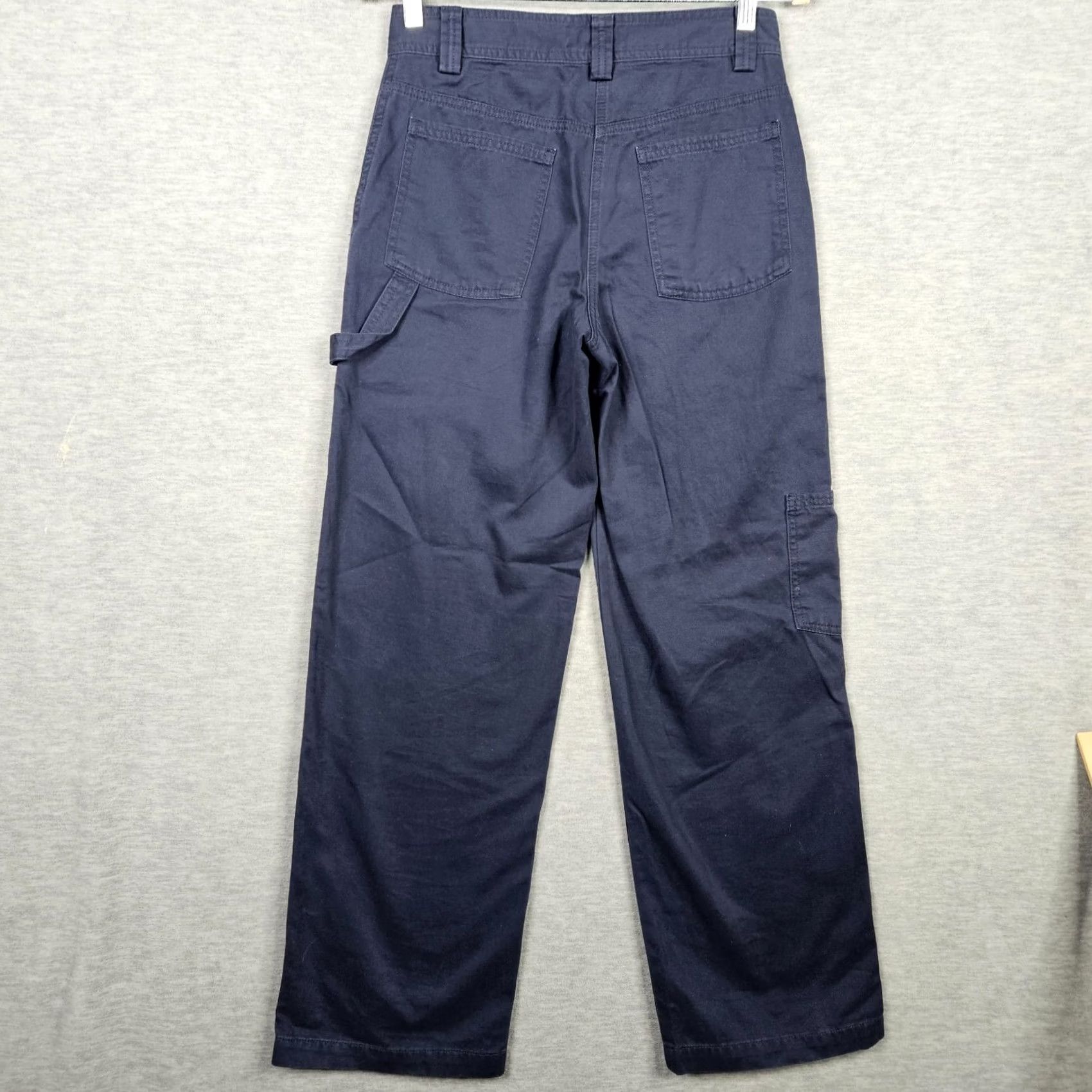 Vintage Sunday Best Women’s Navy blue Straight Leg 100% Organic Cotton Casual Pants Sz 4 Size 27" / US 4 / IT 40 - 5 Thumbnail