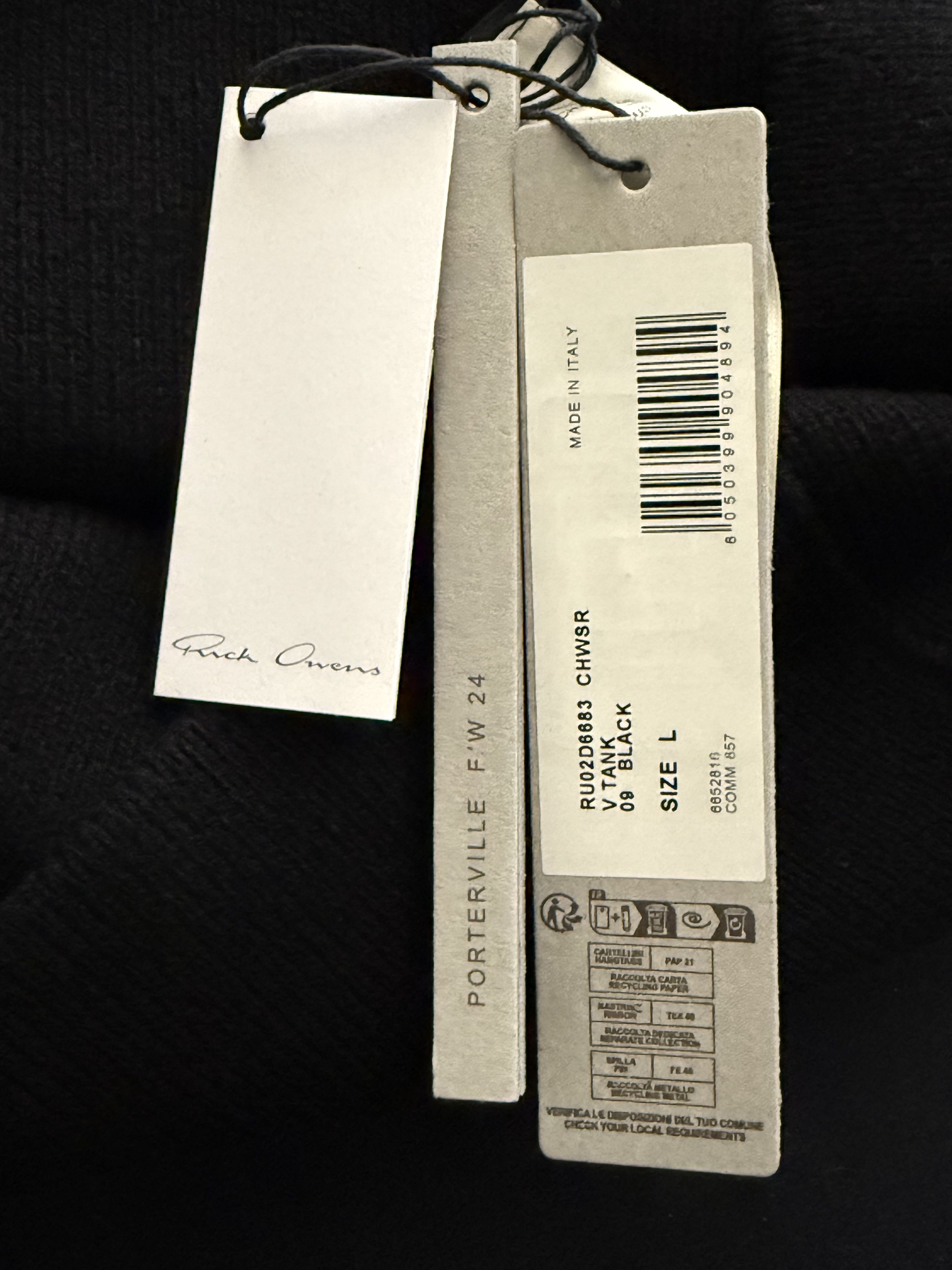 Rick Owens Cashmere V-Tank in Black Size US L / EU 52-54 / 3 - 12 Thumbnail