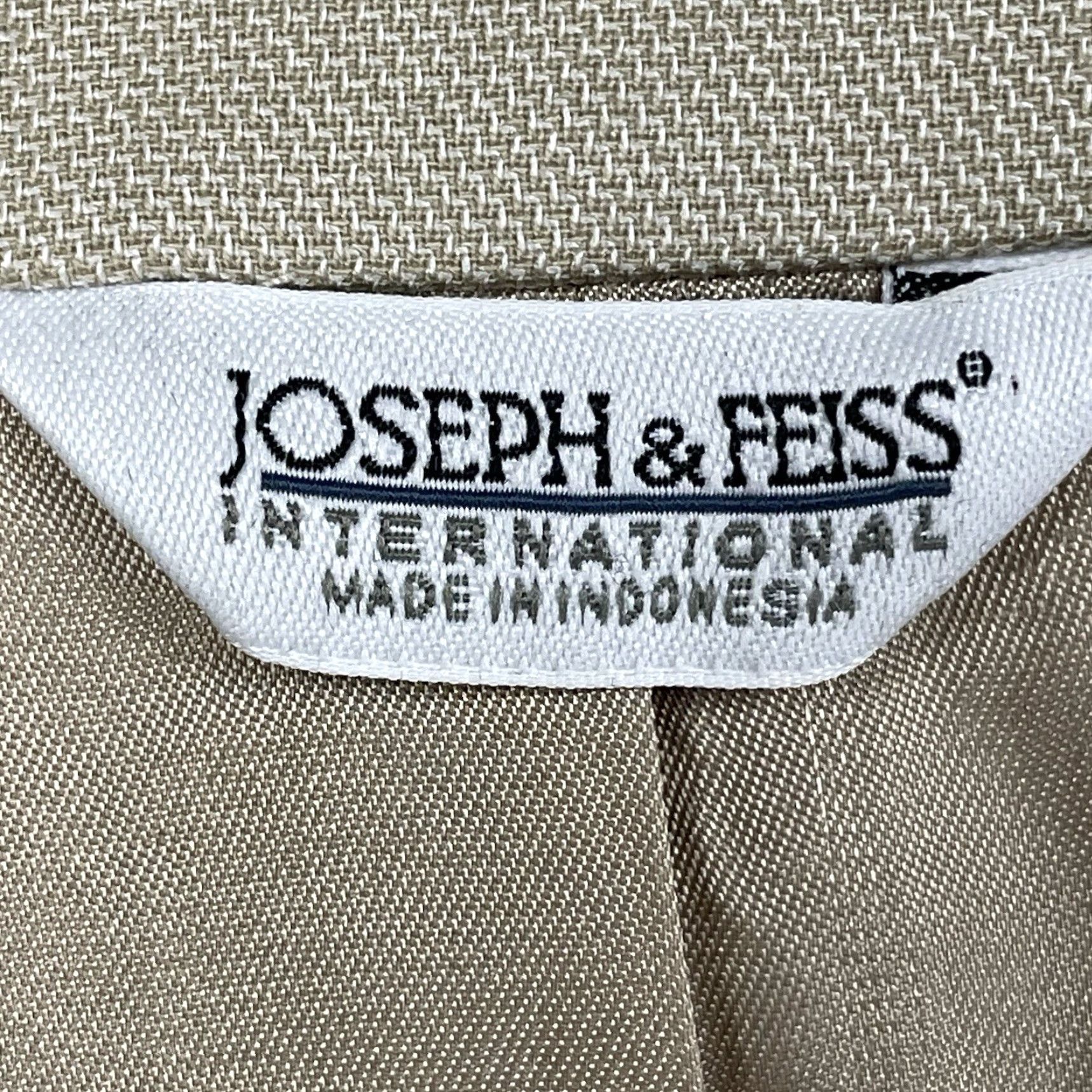 Joseph Joseph & Feiss Beige 2 Button Single Vented Notch Blazer Sport Coat Size 43R Size 46R - 3 Thumbnail