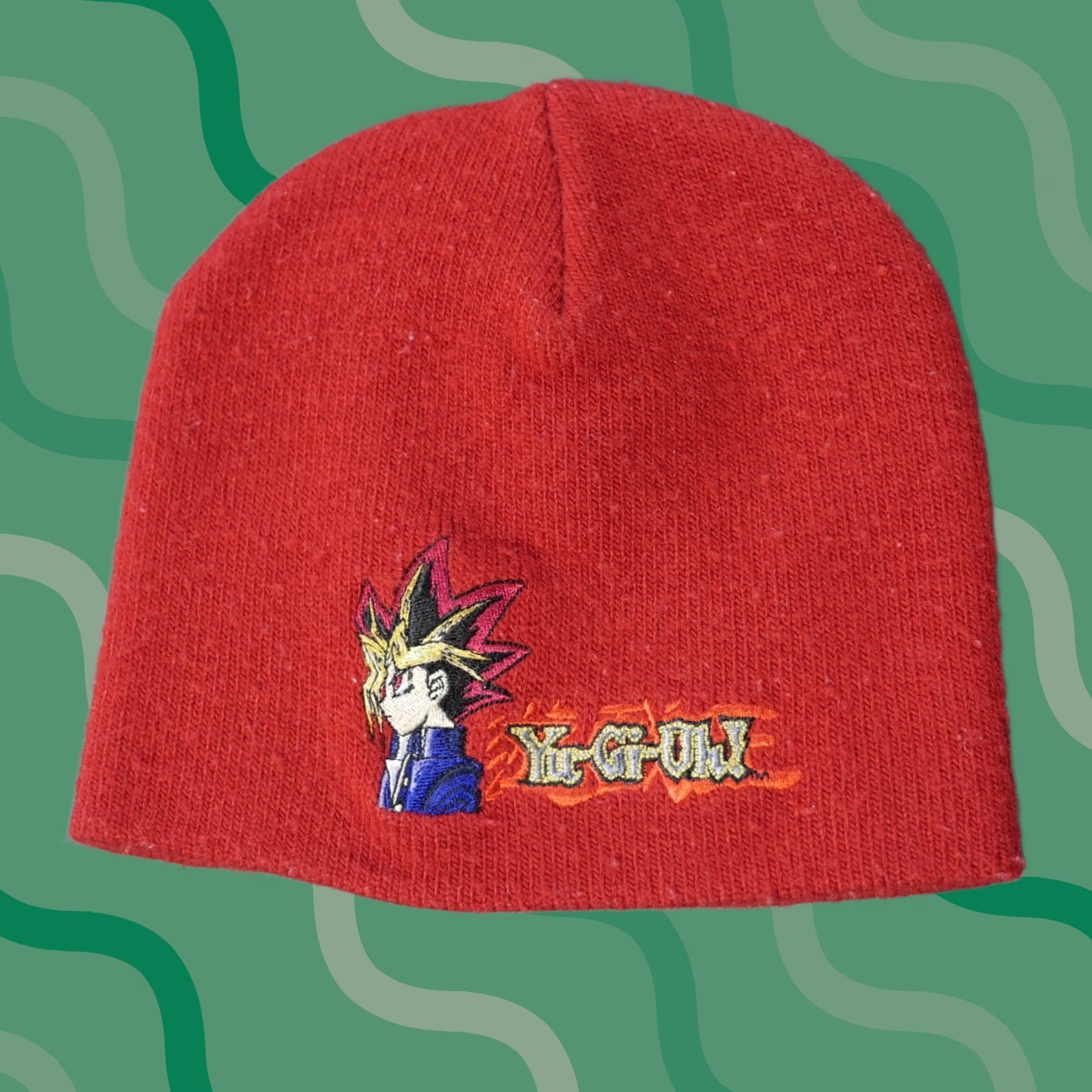 Vintage VINTAGE Yu Gi Oh Beanie Hat Red Blue Knit Cap Mens Anime Manga Outdoor Ski Size ONE SIZE - 1 Thumbnail