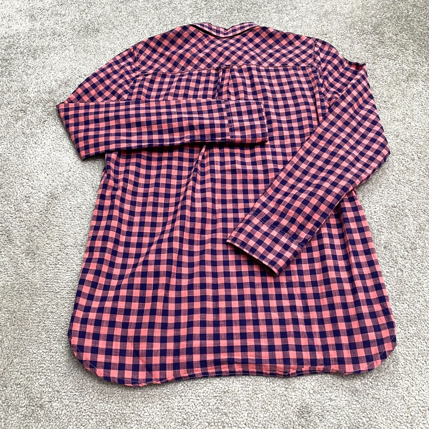 J.Crew VINTAGE? No. J.Crew Boy Fit Gauze Shirt Womens XS Pink Blue Plaid Button Down Cotton Casual Size XS / US 0-2 / IT 36-38 - 2 Thumbnail