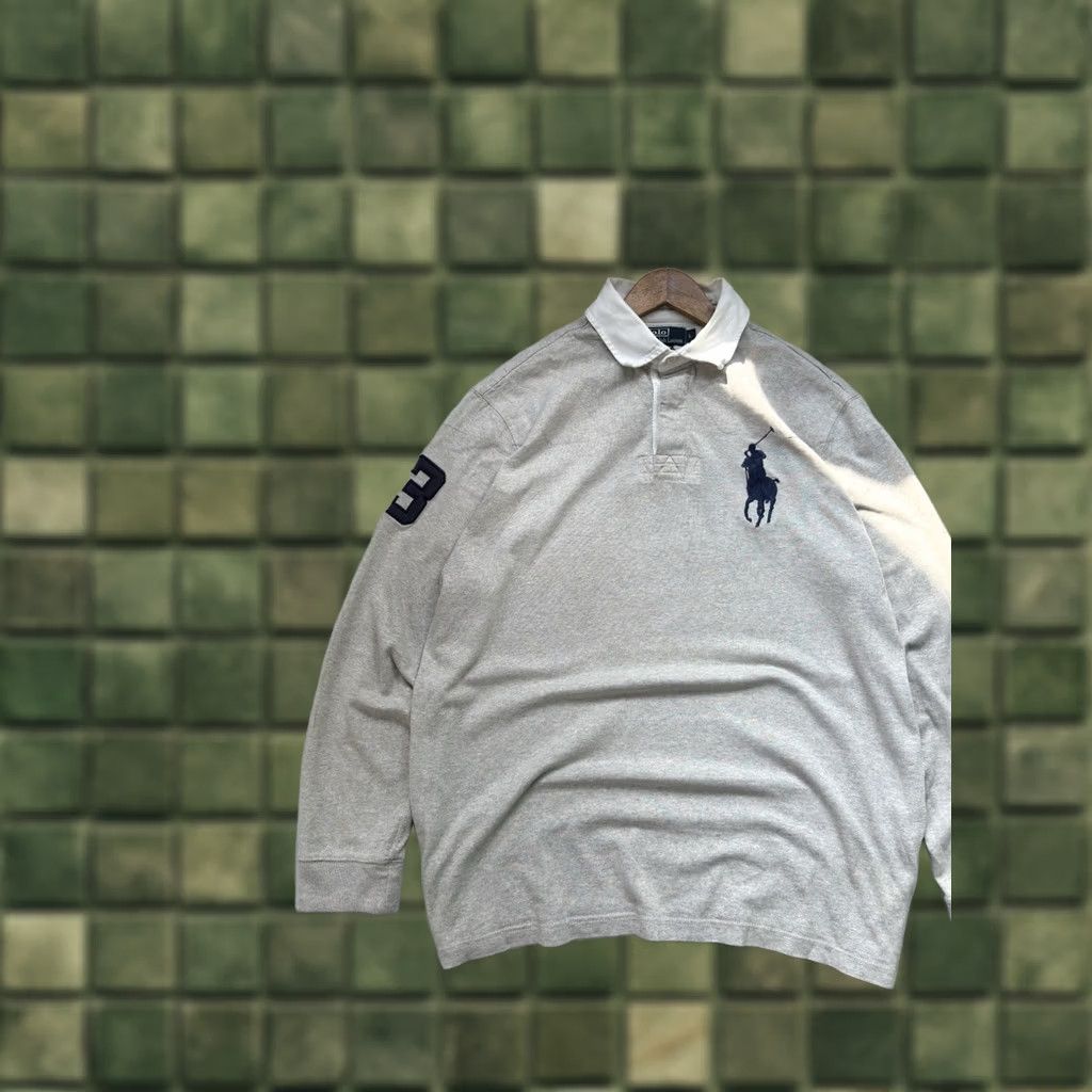 Polo Ralph Lauren VINTAGE Polo Ralph Lauren Polo Rugby Long Sleeve Shirt Gray L Men Size US L / EU 52-54 / 3 - 1 Thumbnail