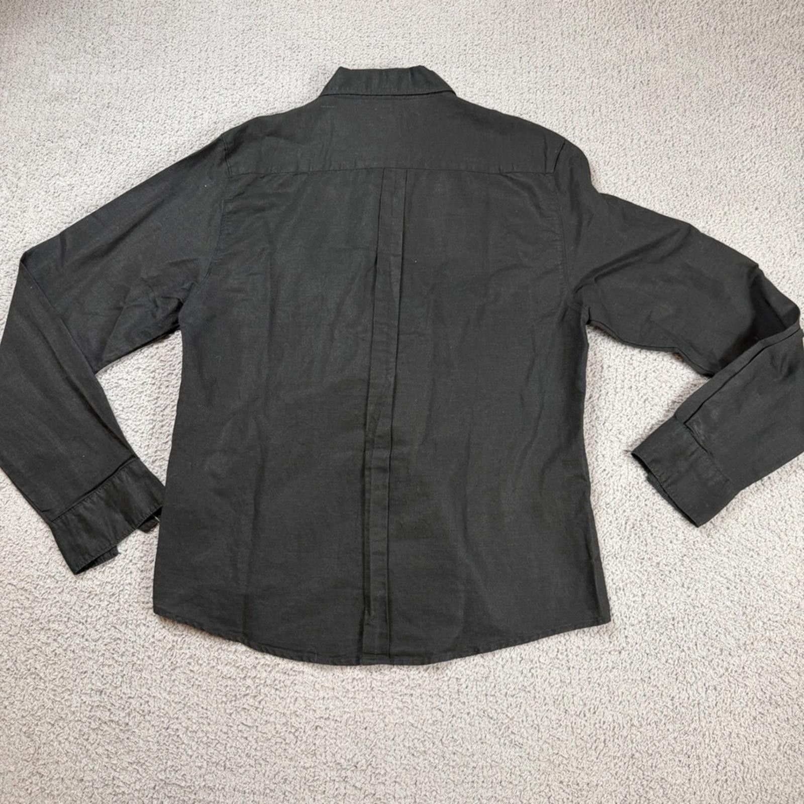 Buffalo David Bitton Buffalo David Bitton Black Linen Blend Button Down Shirt L Size US L / EU 52-54 / 3 - 2 Thumbnail