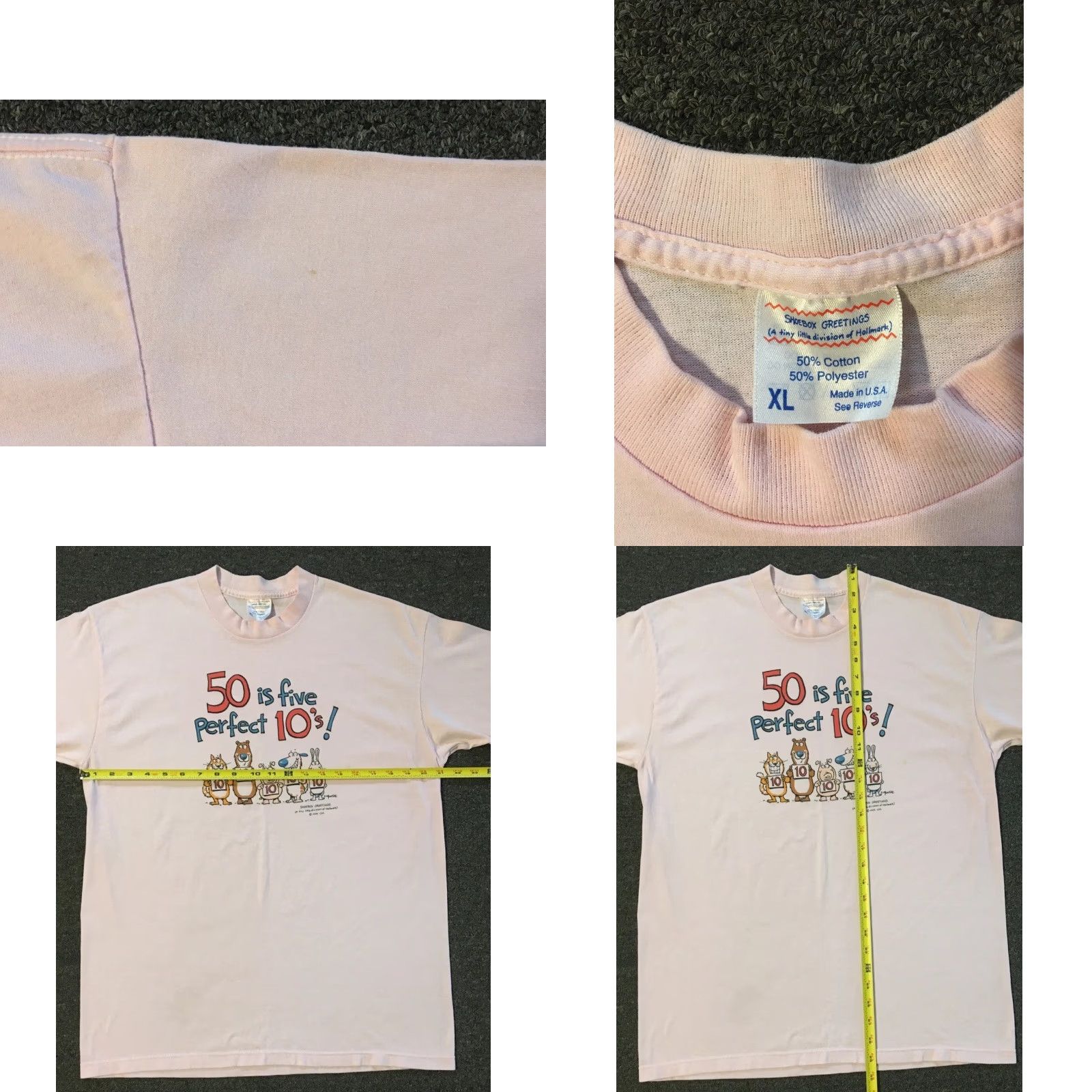Vintage VINTAGE 90s 50 Is Five Perfect 10s Faded Shirt L Pink Single Stitch Shirt Mens T-Shirt Short Sleeve Graphic Tee USA 80s 90s Funny Grunge Size US L / EU 52-54 / 3 - 8 Thumbnail