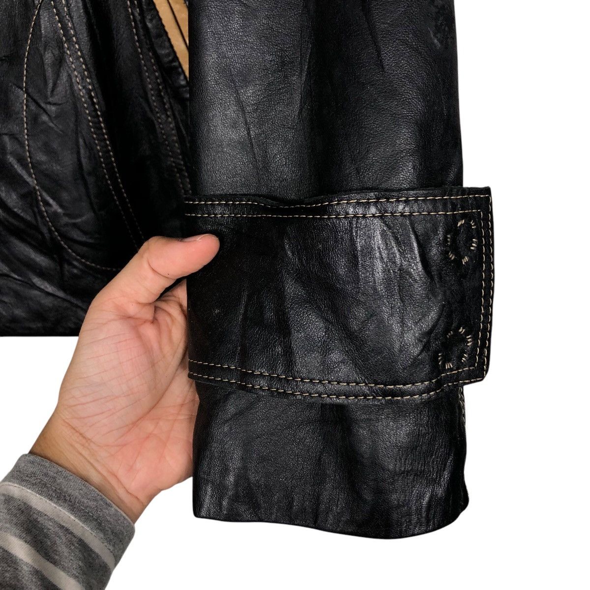 Japanese Brand 📌Vintage Biker Leather Jacket Doney Casa Issey Miyake Size US M / EU 48-50 / 2 - 16 Thumbnail