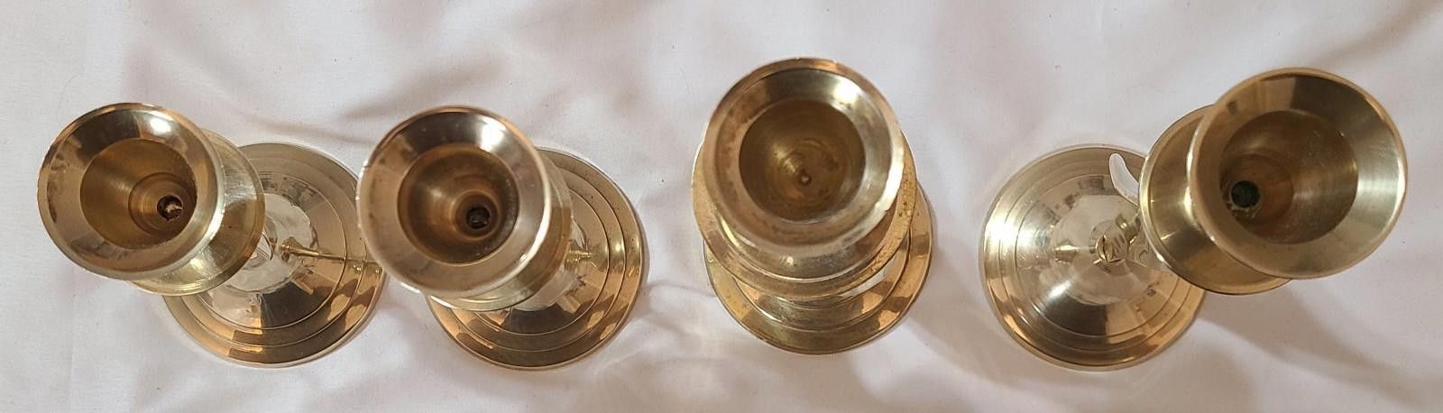 The Unbranded Brand 4pc Vintage 1970s Solid Brass Swirled Candlestick Holders Size ONE SIZE - 6 Thumbnail