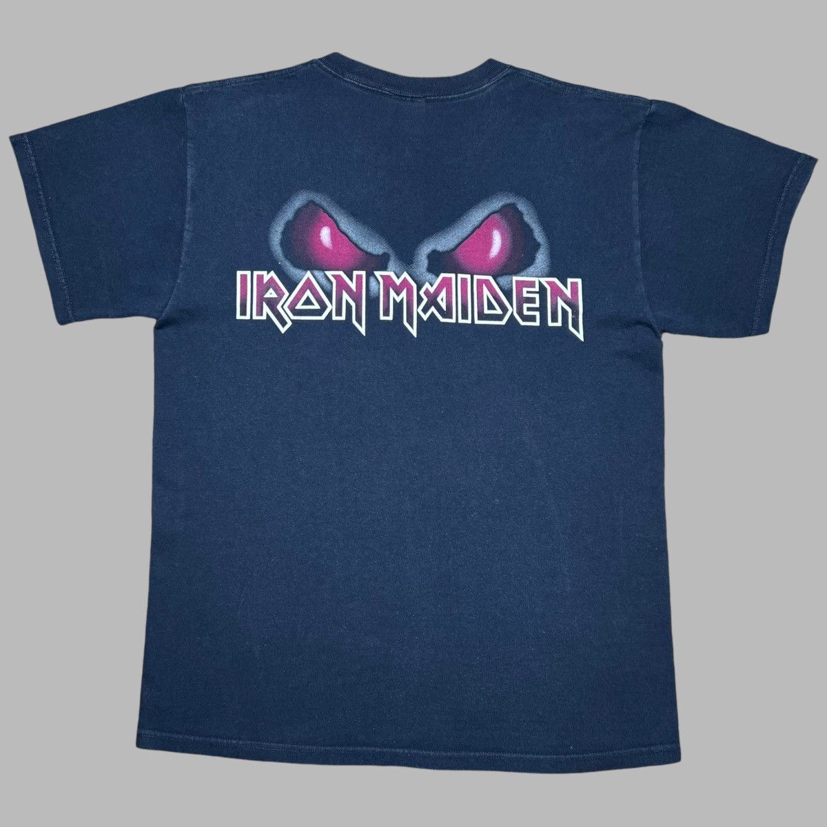Band Tees × Vintage Iron Maiden Skeleton Riding Motorcycle Graphic Band Tee Size US M / EU 48-50 / 2 - 2 Thumbnail