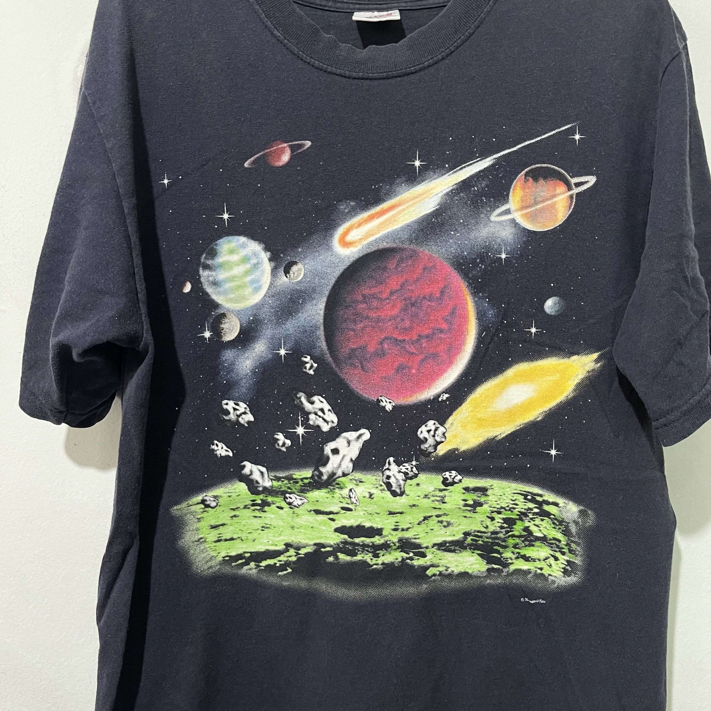 Vintage Vintage 90s Human i Tees Solar System Astronomy Shirt Size US M / EU 48-50 / 2 - 2 Thumbnail