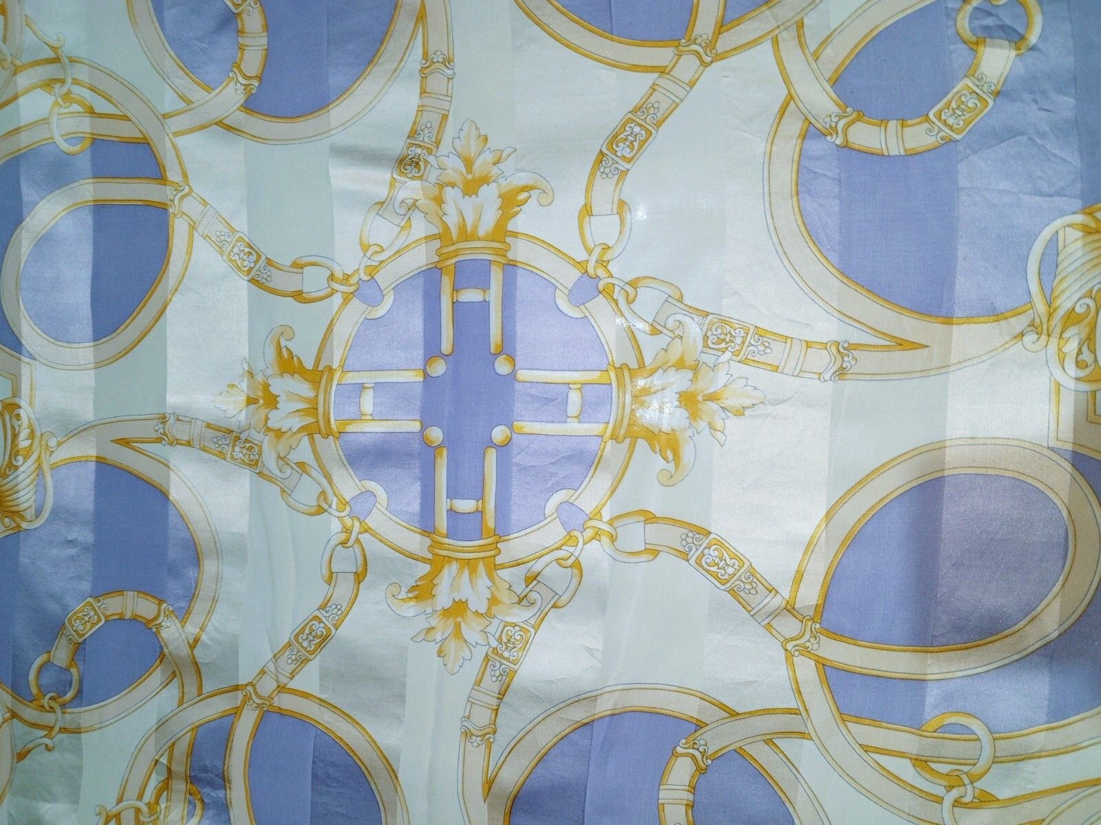 Balenciaga BALENCIAGA PARIS Victorian Purple Gold Silk Scarf Size ONE SIZE - 4 Thumbnail
