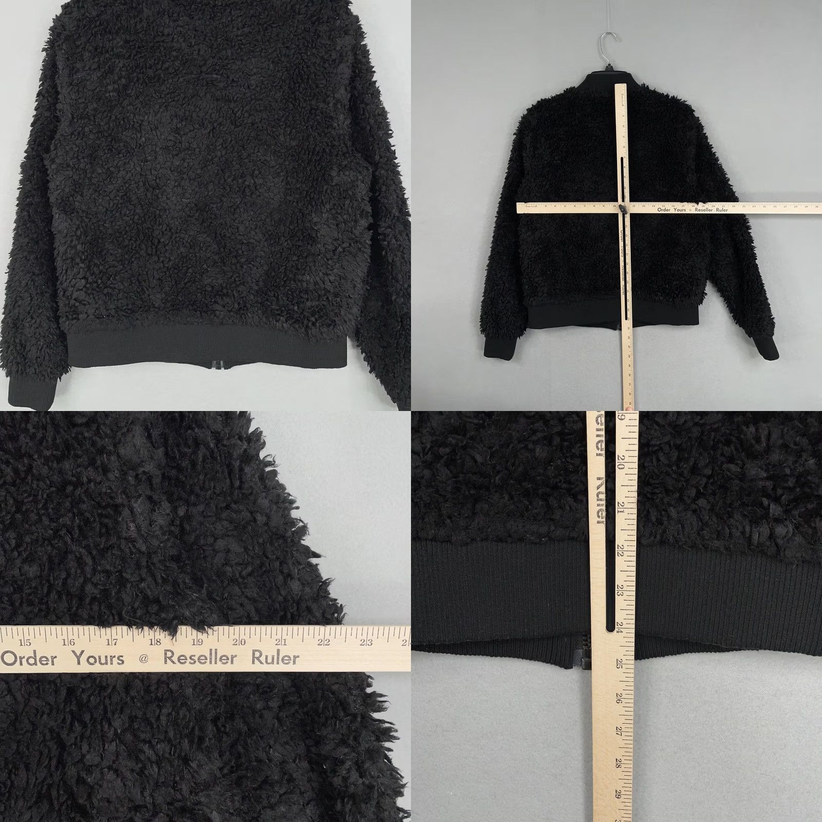 Vintage John + Jenn Jacket Womens Large Black Faux Fur Bomber Zip Up Lined Cozy Size L / US 10 / IT 46 - 8 Thumbnail