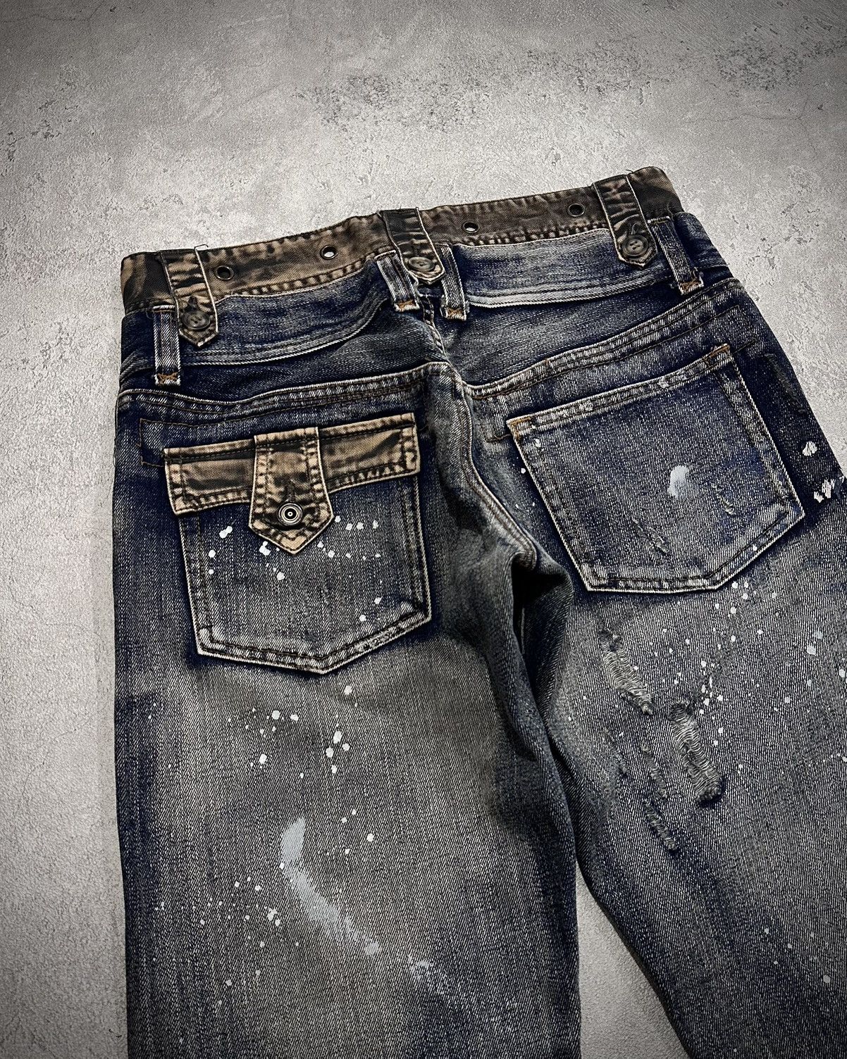 Japanese Brand Y2k Breath Mint Double Waist Distressed Jeans Lgb Ifsix Size US 30 / EU 46 - 7 Thumbnail