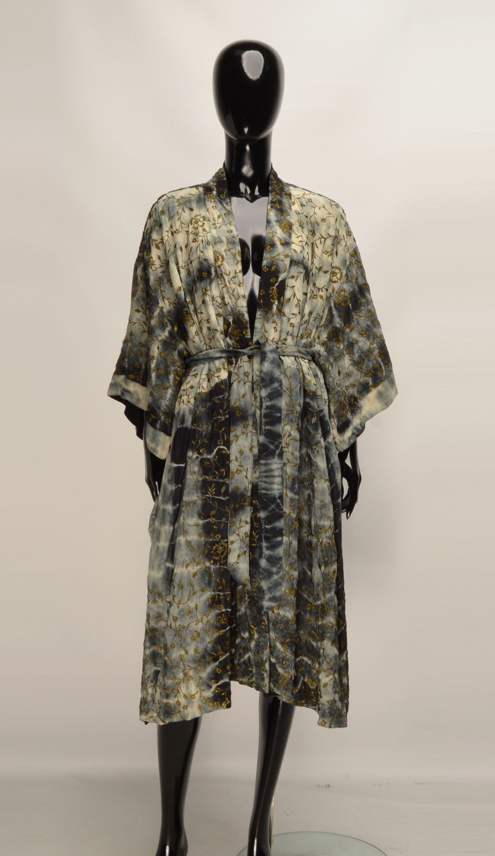 Other Cofur Denmark Tie Dye Full Embroidered Silk Bardot Kimono Size ONE SIZE - 1 Thumbnail