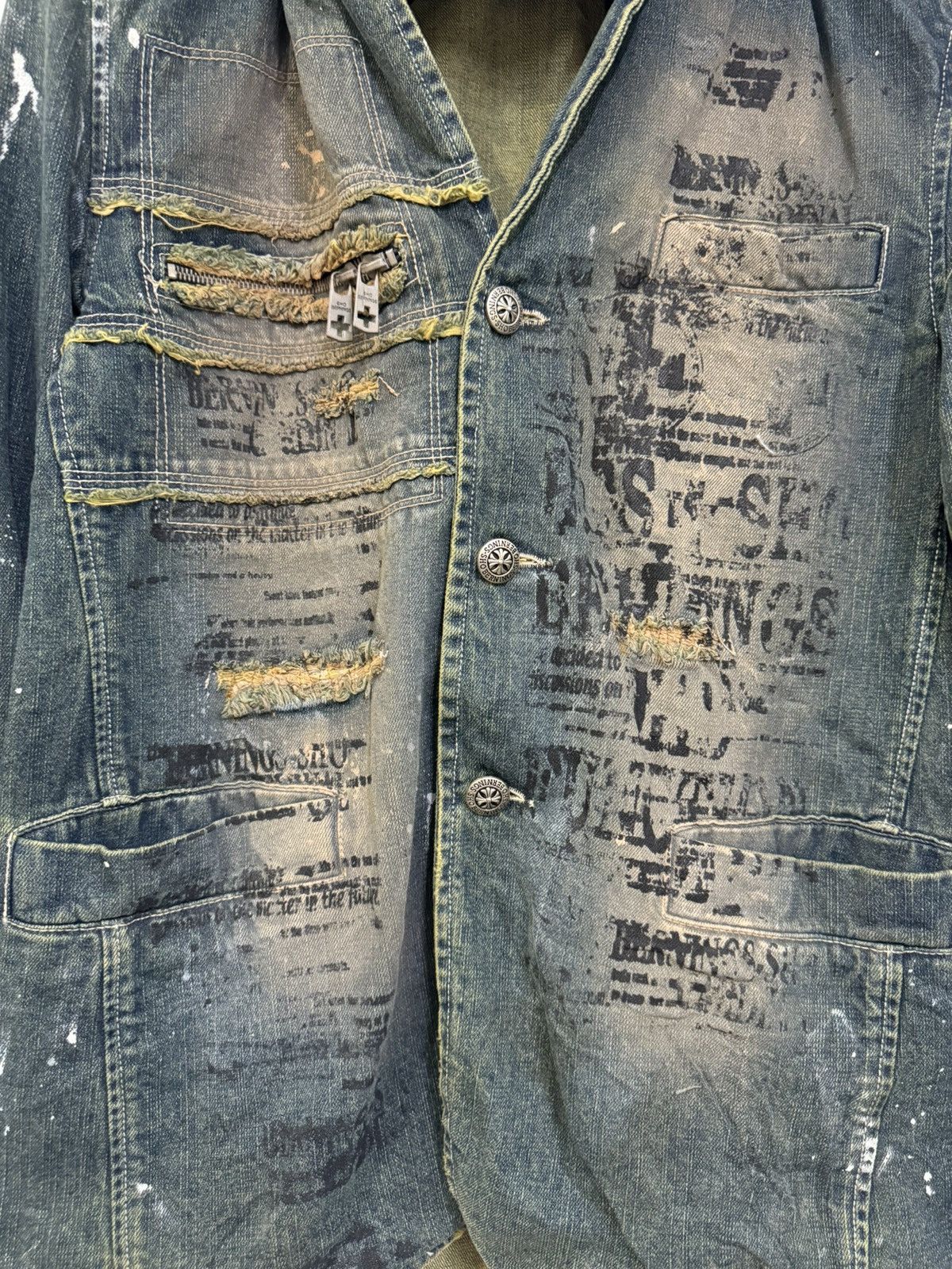 If Six Was Nine 💥PUNK DESIGN DESTROYED THRASHED BERNING SHO DENIM RARE Size US M / EU 48-50 / 2 - 13 Thumbnail