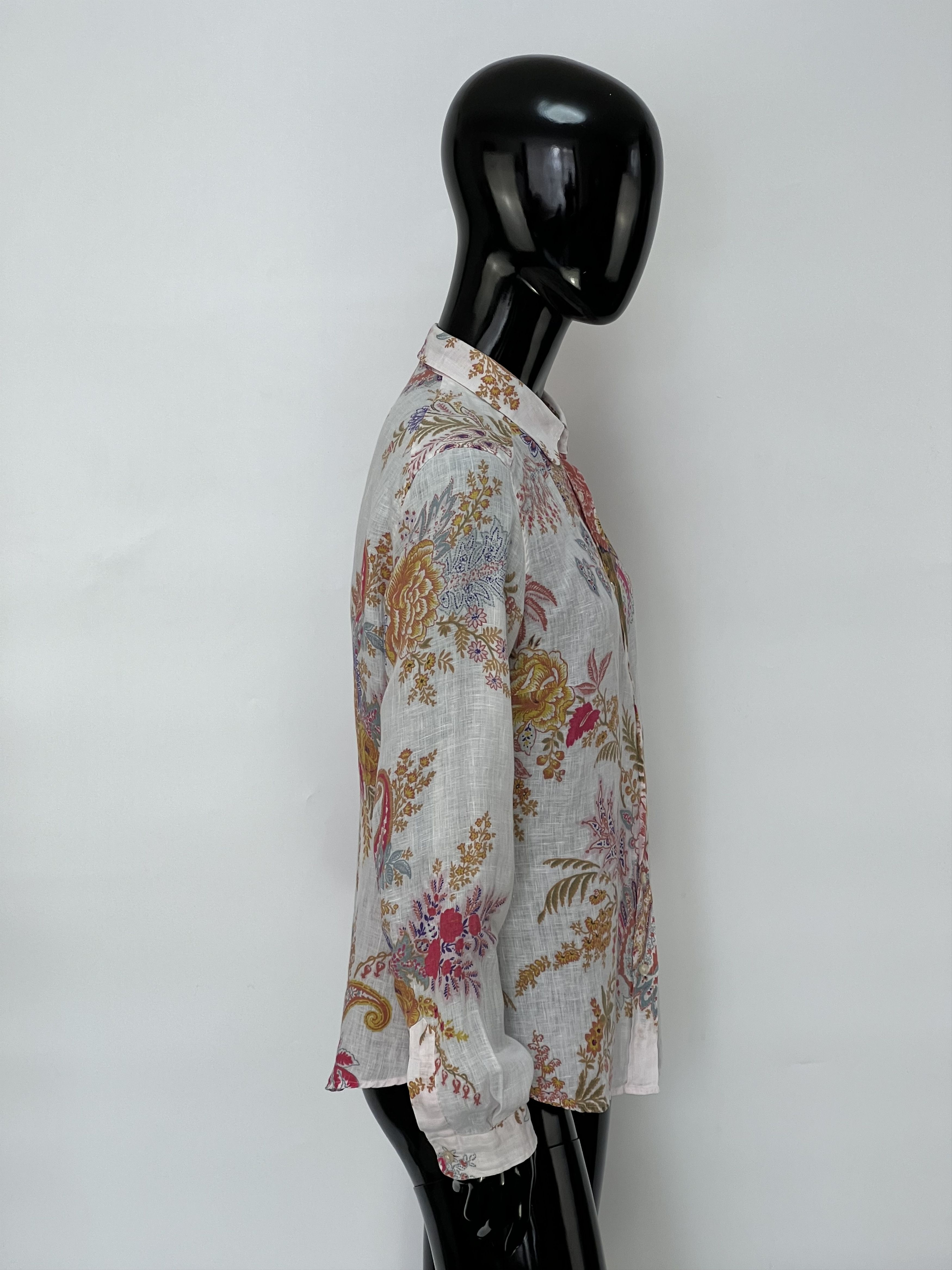 Etro Etro Women's Linen Paisley Long Sleeve Button Up Shirt Size M / US 6-8 / IT 42-44 - 2 Thumbnail